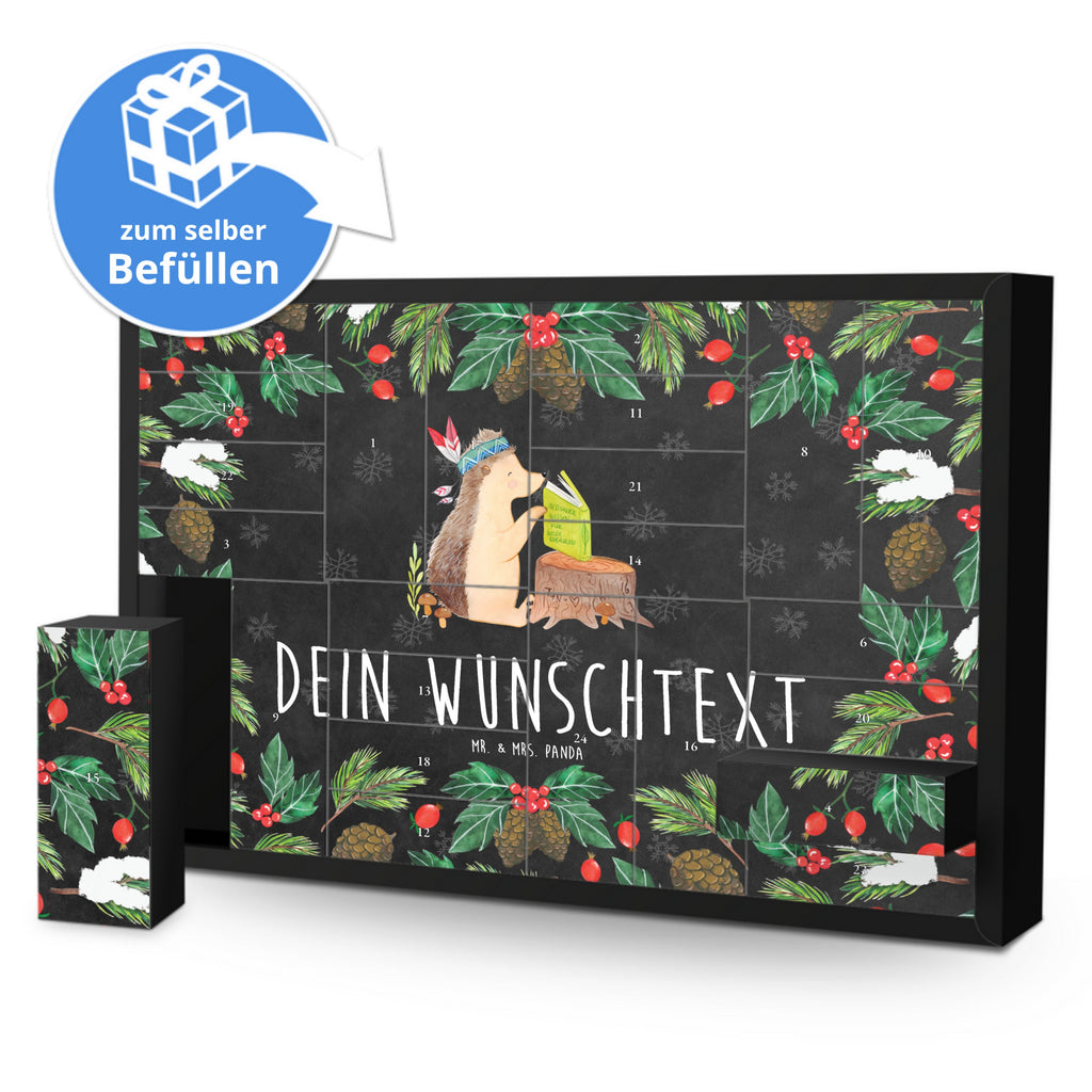 Personalisierter Befüllbarer Adventskalender Igel Federschmuck Befüllbarer Adventskalender, Adventskalender zum selbst befüllen, Waldtiere, Tiere, Igel, Indianer, Abenteuer, Lagerfeuer, Camping