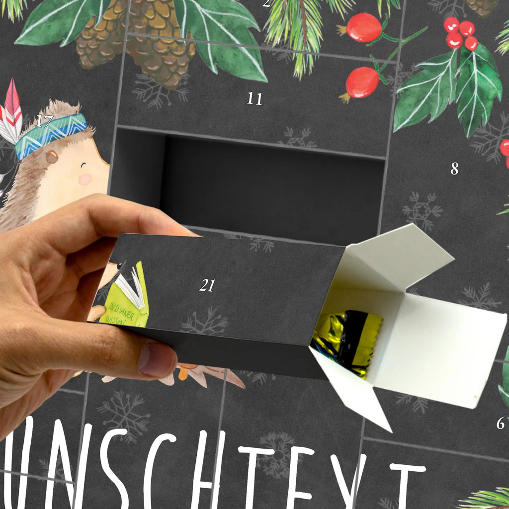 Personalisierter Befüllbarer Adventskalender Igel Federschmuck Befüllbarer Adventskalender, Adventskalender zum selbst befüllen, Waldtiere, Tiere, Igel, Indianer, Abenteuer, Lagerfeuer, Camping