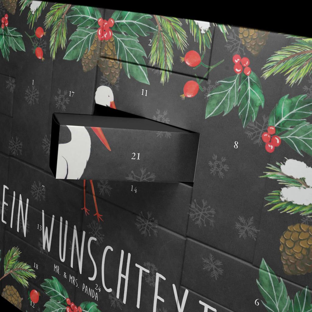 Personalisierter Befüllbarer Adventskalender Storch Befüllbarer Adventskalender, Adventskalender zum selbst befüllen, Tiermotive, Gute Laune, lustige Sprüche, Tiere, Storch, Störche, Schwangerschaft, Geburt, Mutter, Mütter, Mutter werden, Schwanger, Babybauch, Baby