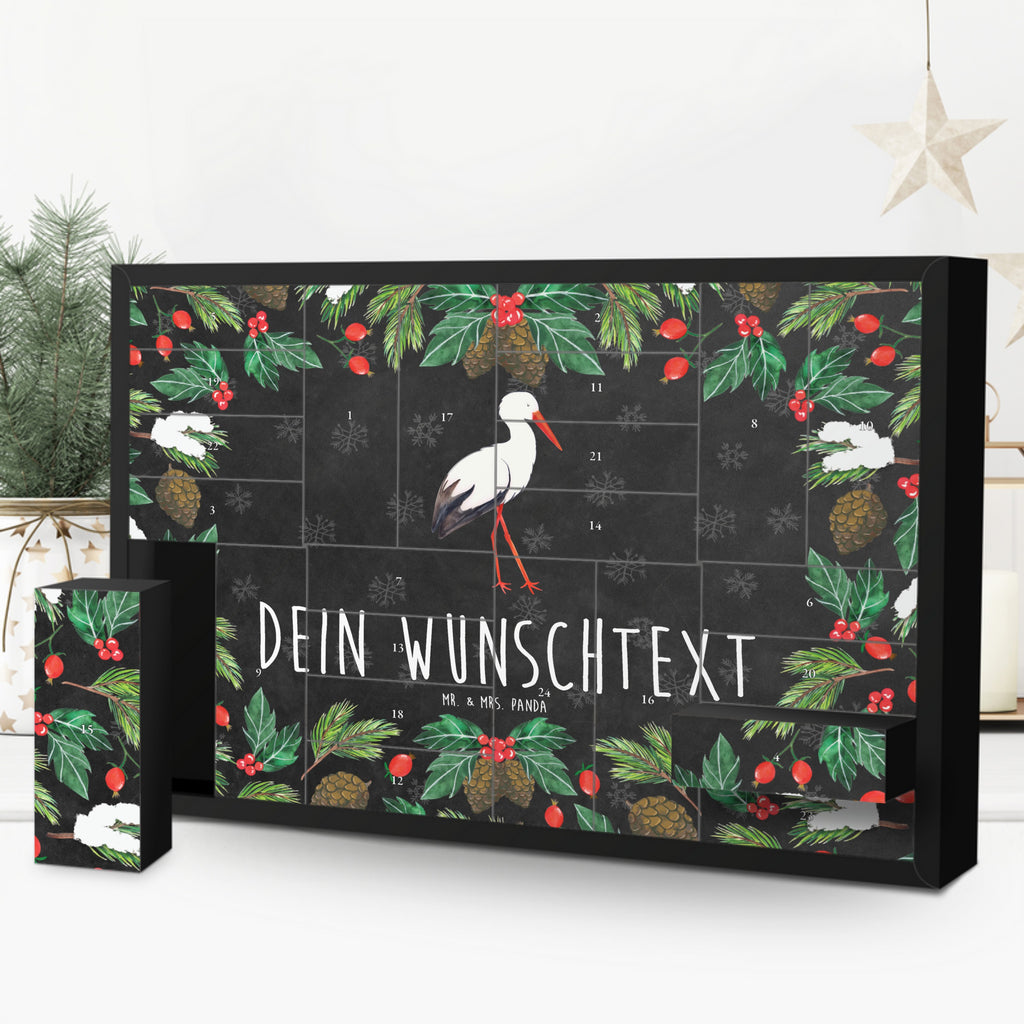 Personalisierter Befüllbarer Adventskalender Storch Befüllbarer Adventskalender, Adventskalender zum selbst befüllen, Tiermotive, Gute Laune, lustige Sprüche, Tiere, Storch, Störche, Schwangerschaft, Geburt, Mutter, Mütter, Mutter werden, Schwanger, Babybauch, Baby