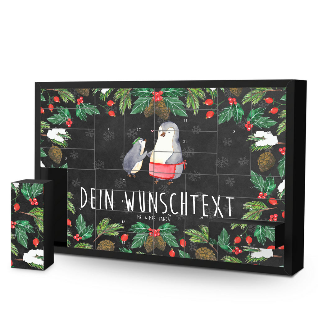 Personalisierter Befüllbarer Adventskalender Pinguin mit Kind Befüllbarer Adventskalender, Adventskalender zum selbst befüllen, Familie, Vatertag, Muttertag, Bruder, Schwester, Mama, Papa, Oma, Opa, Geschenk, Mami, Mutti, Mutter, Geburststag