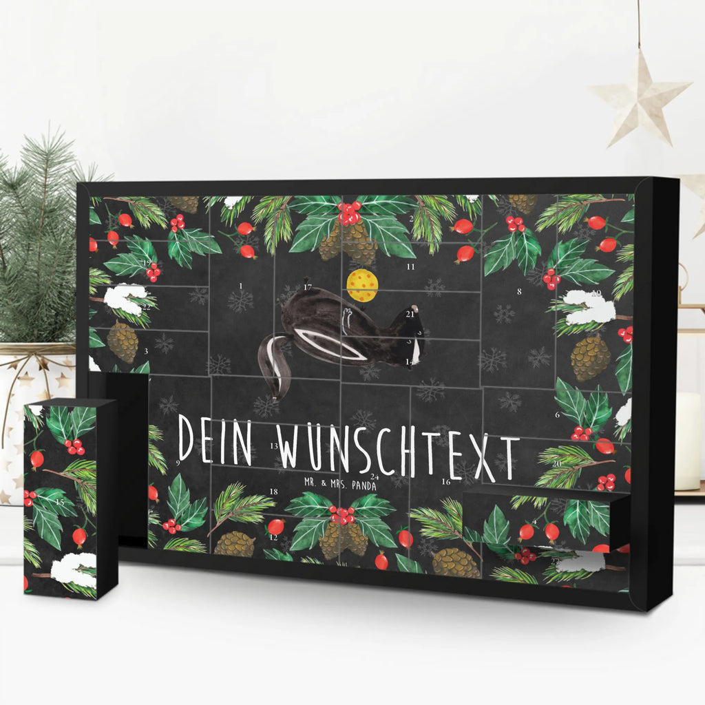 Personalisierter Befüllbarer Adventskalender Stinktier Ball Befüllbarer Adventskalender, Adventskalender zum selbst befüllen, Stinktier, Skunk, Wildtier, Raubtier, Stinker, Stinki, verspielt, Weisheit