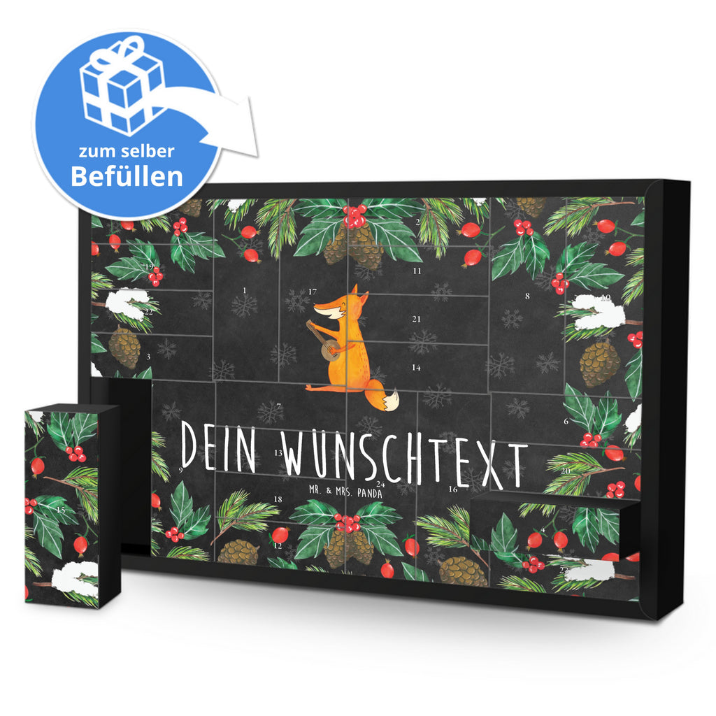 Personalisierter Befüllbarer Adventskalender Fuchs Gitarre Befüllbarer Adventskalender, Adventskalender zum selbst befüllen, Fuchs, Füchse, Geschenk Musiker, Musik Spruch, Musikerin, Sänger, Sängerin, Gitarre