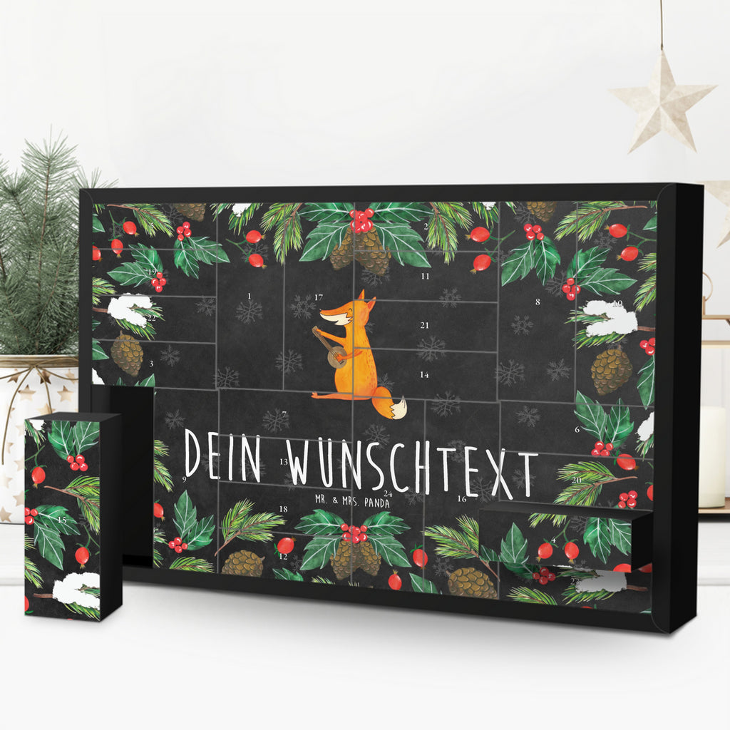 Personalisierter Befüllbarer Adventskalender Fuchs Gitarre Befüllbarer Adventskalender, Adventskalender zum selbst befüllen, Fuchs, Füchse, Geschenk Musiker, Musik Spruch, Musikerin, Sänger, Sängerin, Gitarre