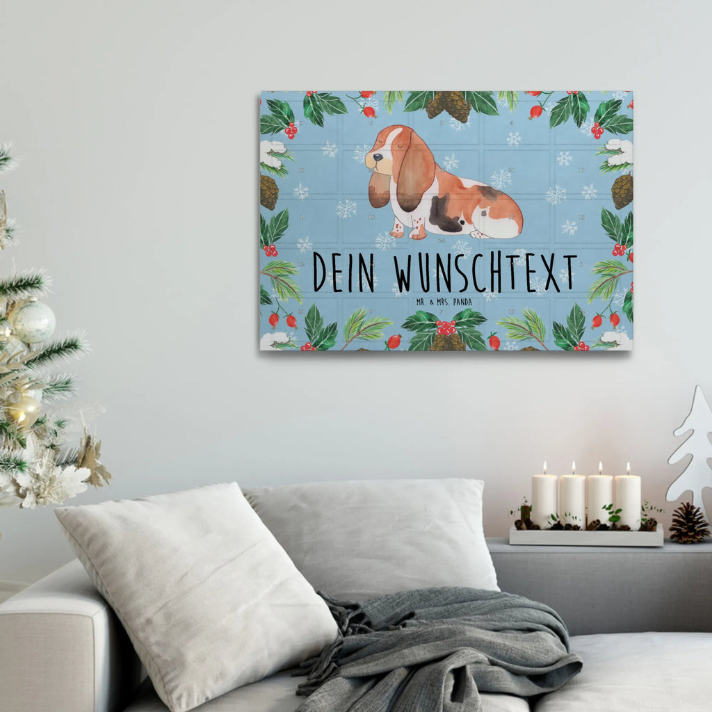 Personalisierter Tee Adventskalender Hund Basset Hound Personalisierter Tee Adventskalender, Hund, Hundemotiv, Haustier, Hunderasse, Tierliebhaber, Hundebesitzer, Sprüche, Basset Hound, Basset, Hundeliebe, kinderlos