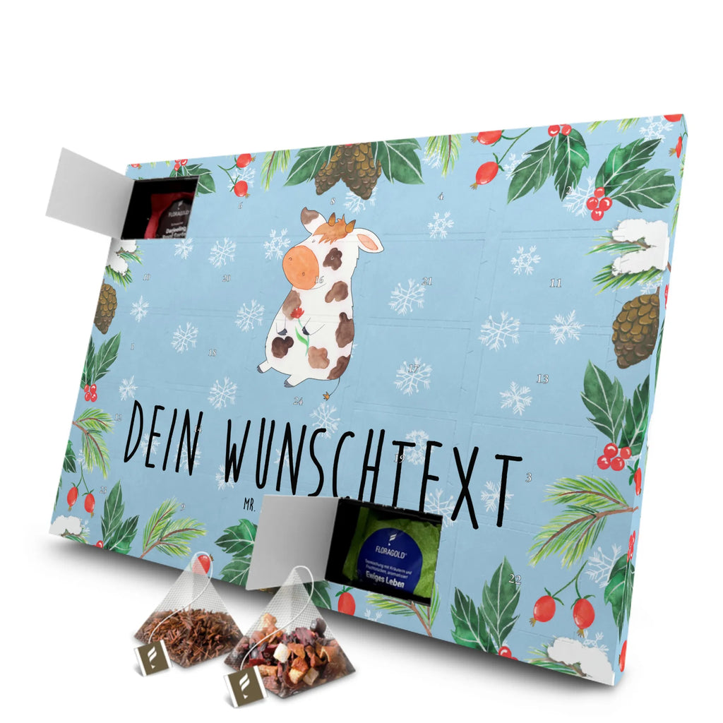 Personalisierter Tee Adventskalender Kuh Personalisierter Tee Adventskalender, Bauernhof, Hoftiere, Landwirt, Landwirtin, Kuh, Kühe, Träume, Flausen, Spruch, Magie, Motivtion, Hof, Milch, Milchkuh