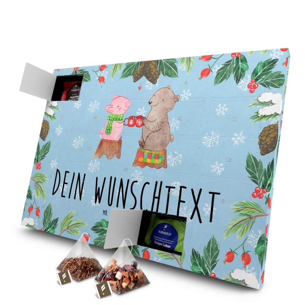 Personalisierter Tee Adventskalender Glühschwein Sause Personalisierter Tee Adventskalender, Winter, Weihnachten, Weihnachtsdeko, Nikolaus, Advent, Heiligabend, Wintermotiv, Prost, Alles Gute, Weihnachtszeit, Schwein, Bär