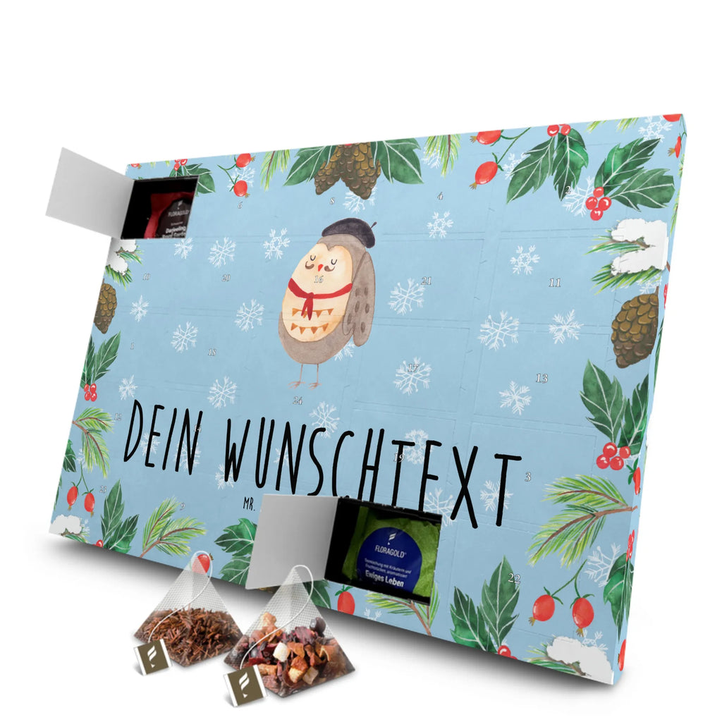 Personalisierter Tee Adventskalender Eule Frankreich Personalisierter Tee Adventskalender, Eule, Eulen, Eule Deko, Owl, hibou, La vie est belle, das Leben ist schön, Spruch schön, Spruch Französisch, Frankreich