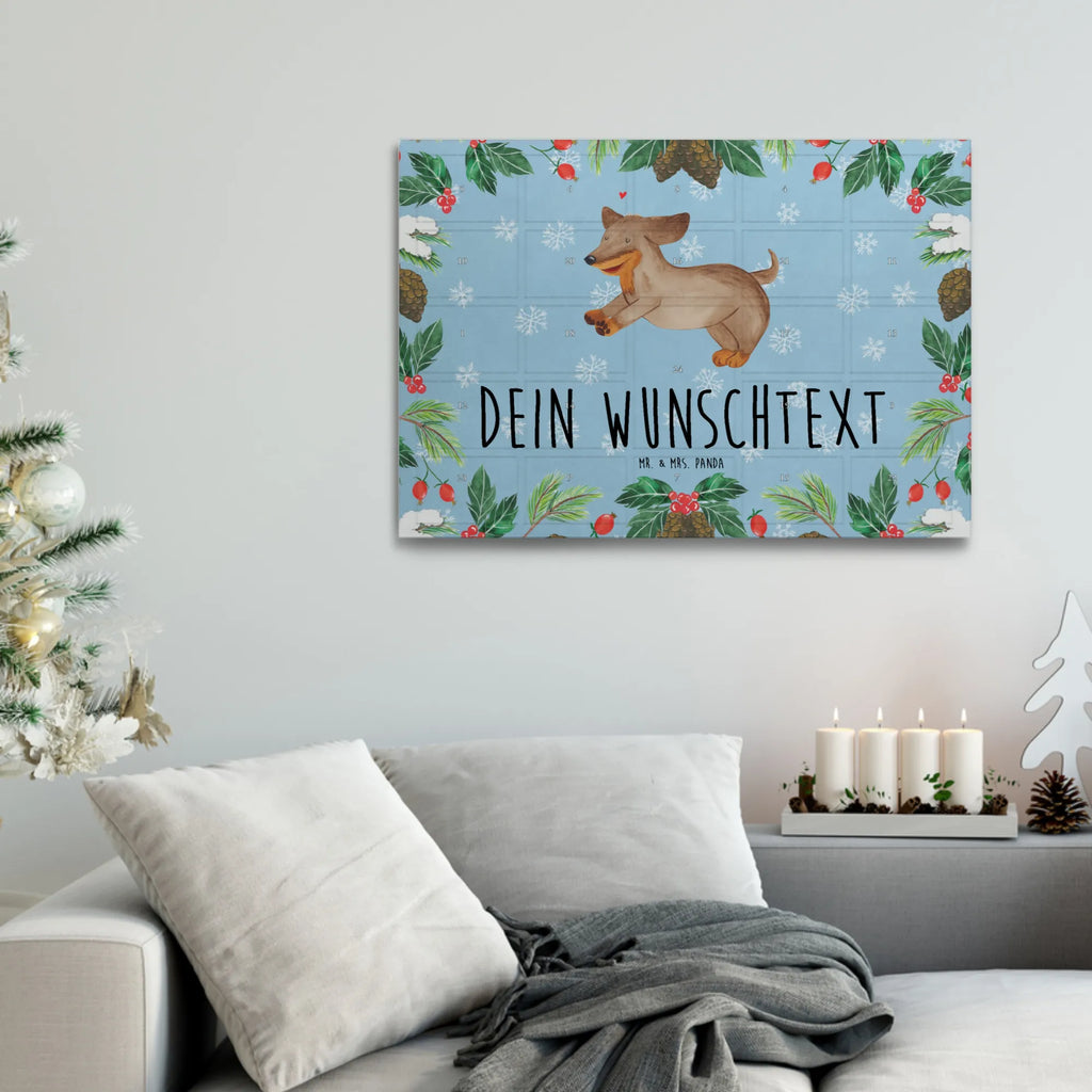 Personalisierter Tee Adventskalender Hund Dackel Personalisierter Tee Adventskalender, Hund, Hundemotiv, Haustier, Hunderasse, Tierliebhaber, Hundebesitzer, Sprüche, Hunde, Dackel, Dachshund, happy dog