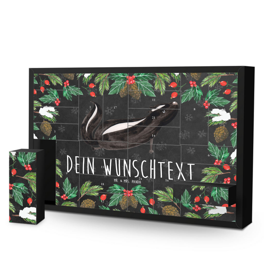 Personalisierter Befüllbarer Adventskalender Stinktier Yoga Befüllbarer Adventskalender, Adventskalender zum selbst befüllen, Stinktier, Skunk, Wildtier, Raubtier, Stinker, Stinki, Yoga, Namaste, Lebe, Liebe, Lache