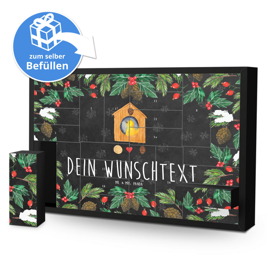 Personalisierter Befüllbarer Adventskalender Vogelhaus Home Befüllbarer Adventskalender, Adventskalender zum selbst befüllen, Tiermotive, Gute Laune, lustige Sprüche, Tiere, Vogelhaus, Vogel, Home sweet Home, Einzug, Umzug, Geschenk, Einzugsgeschenk, Hausbau, Haus