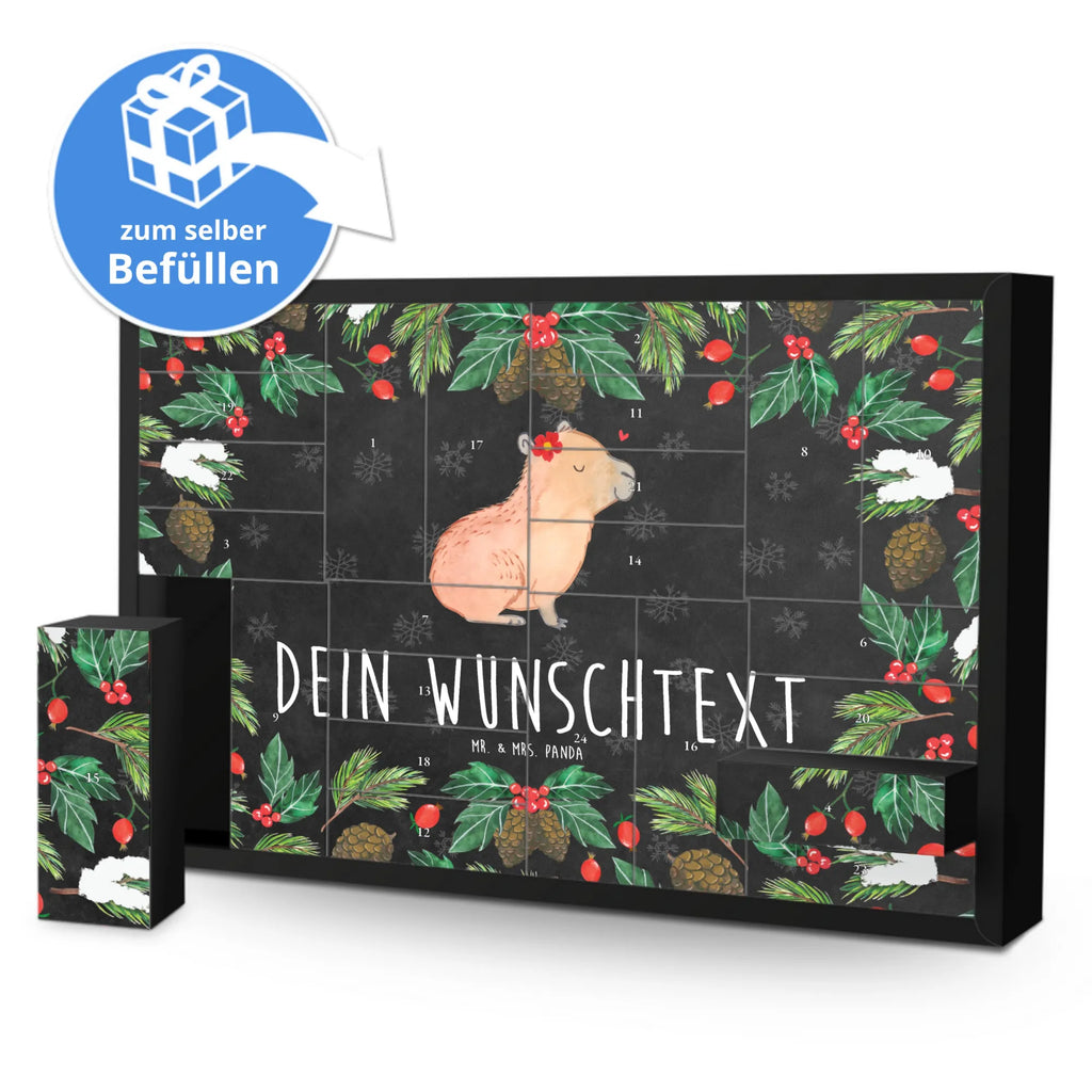 Personalisierter Befüllbarer Adventskalender Capybara Blume Befüllbarer Adventskalender, Adventskalender zum selbst befüllen, Tiermotive, Gute Laune, lustige Sprüche, Tiere, Capybara