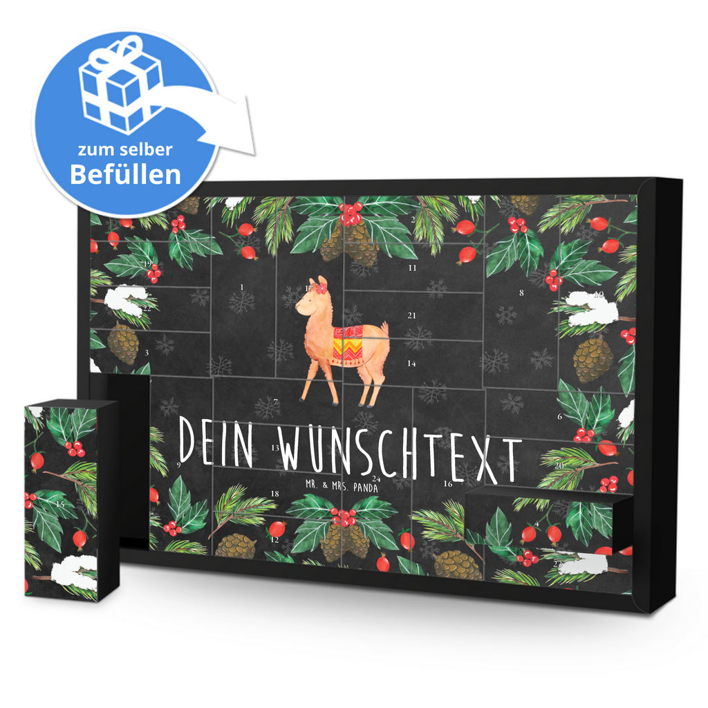 Personalisierter Befüllbarer Adventskalender Alpaka Stolz Befüllbarer Adventskalender, Adventskalender zum selbst befüllen, Alpaka, Lama