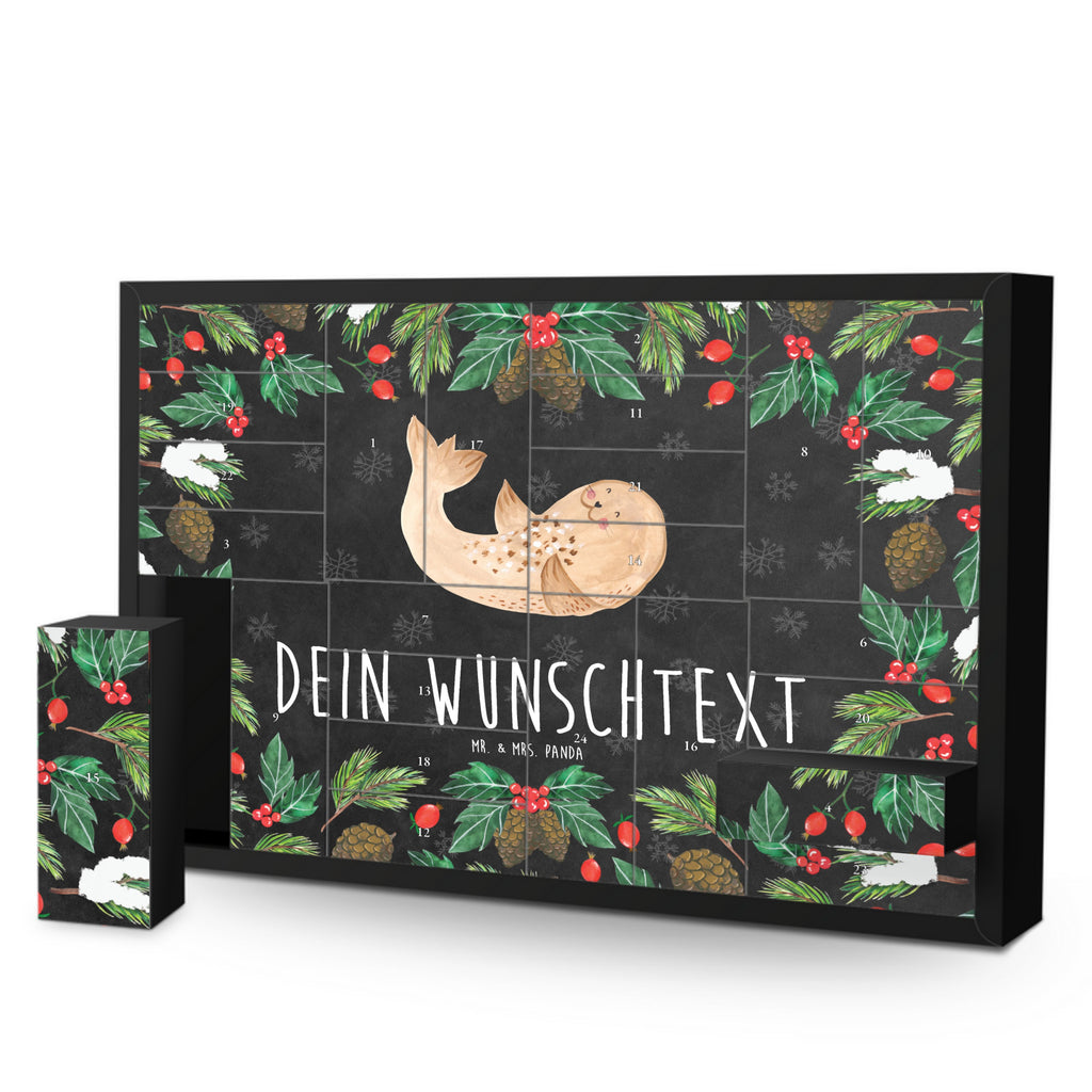 Personalisierter Befüllbarer Adventskalender Robbe Liegen Befüllbarer Adventskalender, Adventskalender zum selbst befüllen, Tiermotive, Gute Laune, lustige Sprüche, Tiere, Robbe, Robben, Seehund, Strand, Meerestier, Ostsee, Nordsee, Lachen, Freude