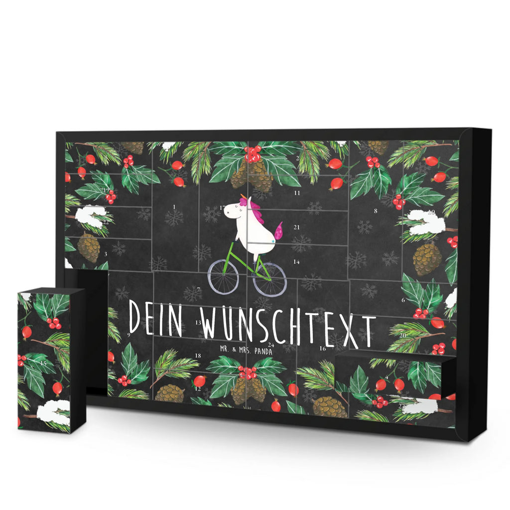 Personalisierter Befüllbarer Adventskalender Einhorn Radfahrer Befüllbarer Adventskalender, Adventskalender zum selbst befüllen, Einhorn, Einhörner, Einhorn Deko, Unicorn, Radfahren, Radfahrer, Rad, Bike, Feenstaub, Konfetti, Luxusproblem, Kummer, Liebeskummer