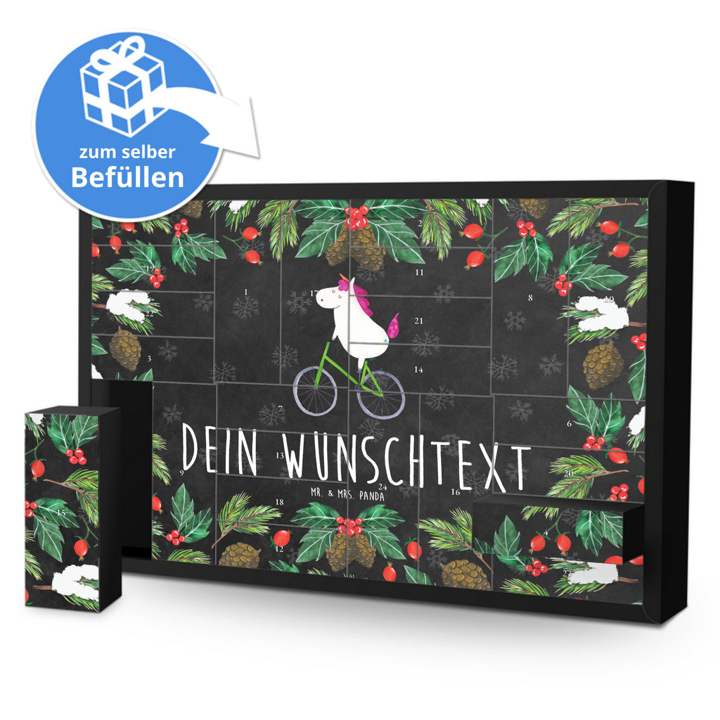 Personalisierter Befüllbarer Adventskalender Einhorn Radfahrer Befüllbarer Adventskalender, Adventskalender zum selbst befüllen, Einhorn, Einhörner, Einhorn Deko, Pegasus, Unicorn, Radfahren, Radfahrer, Rad, Bike, Feenstaub, Konfetti, Luxusproblem, Kummer, Liebeskummer