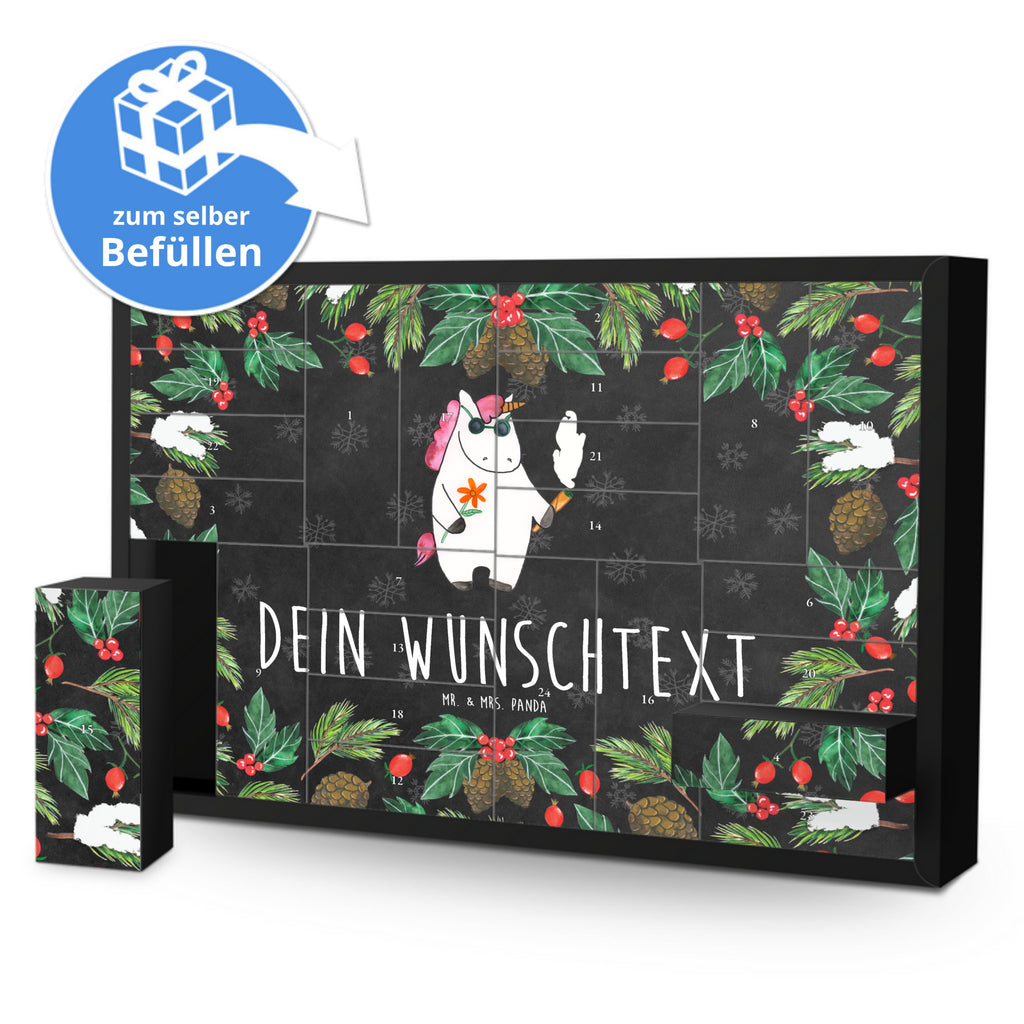 Personalisierter Befüllbarer Adventskalender Einhorn Woodstock Befüllbarer Adventskalender, Adventskalender zum selbst befüllen, Einhorn, Einhörner, Einhorn Deko, Pegasus, Unicorn, Kiffen, Joint, Zigarette, Alkohol, Party, Spaß. lustig, witzig, Woodstock