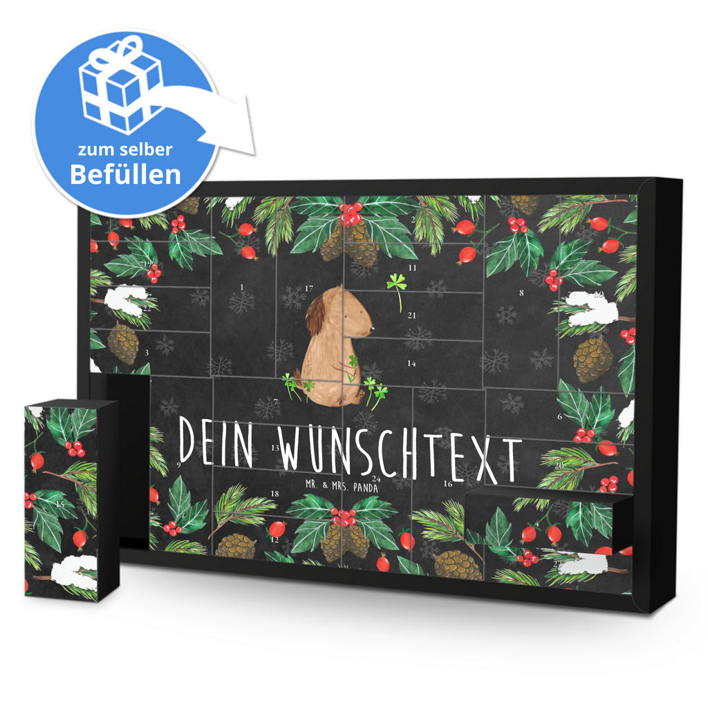 Personalisierter Befüllbarer Adventskalender Hund Kleeblatt Befüllbarer Adventskalender, Adventskalender zum selbst befüllen, Hund, Hundemotiv, Haustier, Hunderasse, Tierliebhaber, Hundebesitzer, Sprüche, Kleeblatt, Glück, Tagträume, Motivation, Neuanfang, Geschenk, Glücksbringer, Selbstliebe, Achtsamkeit