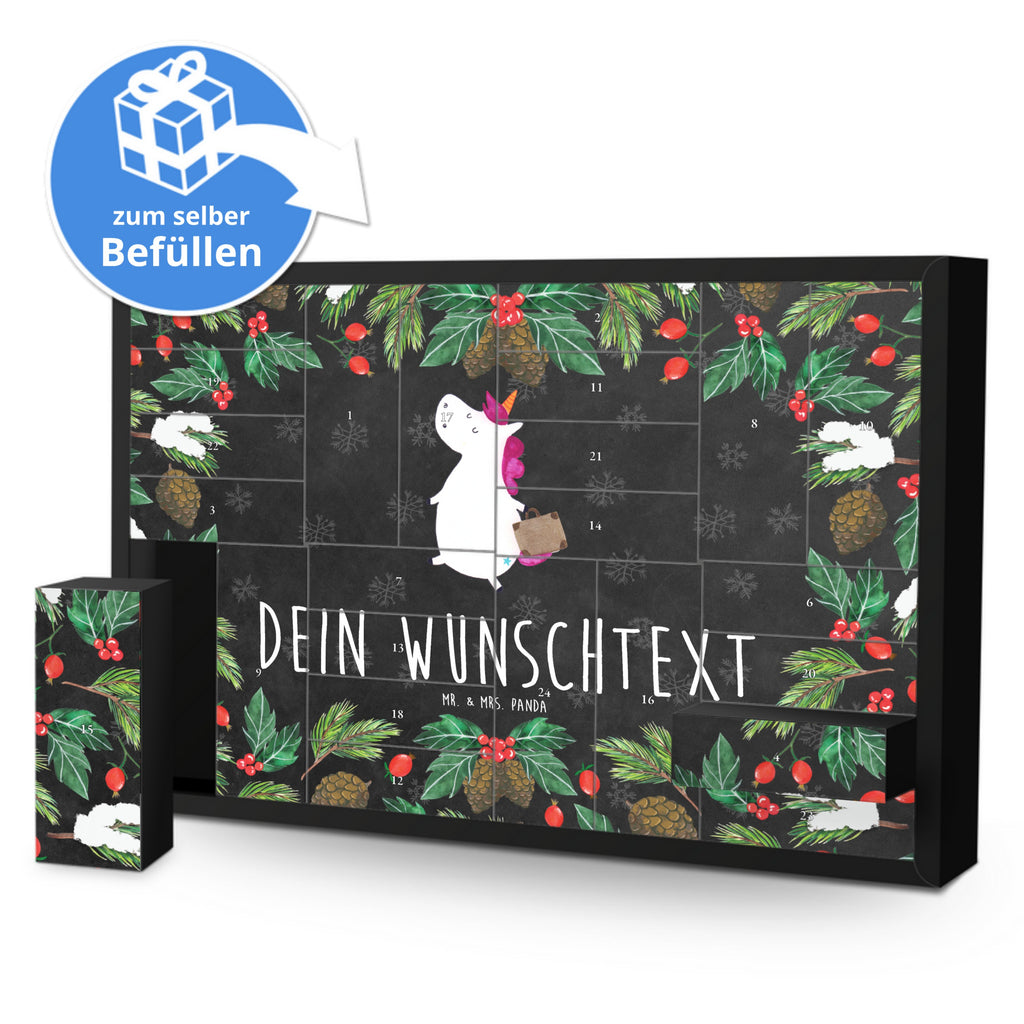 Personalisierter Befüllbarer Adventskalender Einhorn Koffer Befüllbarer Adventskalender, Adventskalender zum selbst befüllen, Einhorn, Einhörner, Einhorn Deko, Pegasus, Unicorn, unicorn, Koffer, Verreisen, Reise, Gepäck, Abenteuer, Erwachsen, Kind, albern, Spaß, lustig, witzig