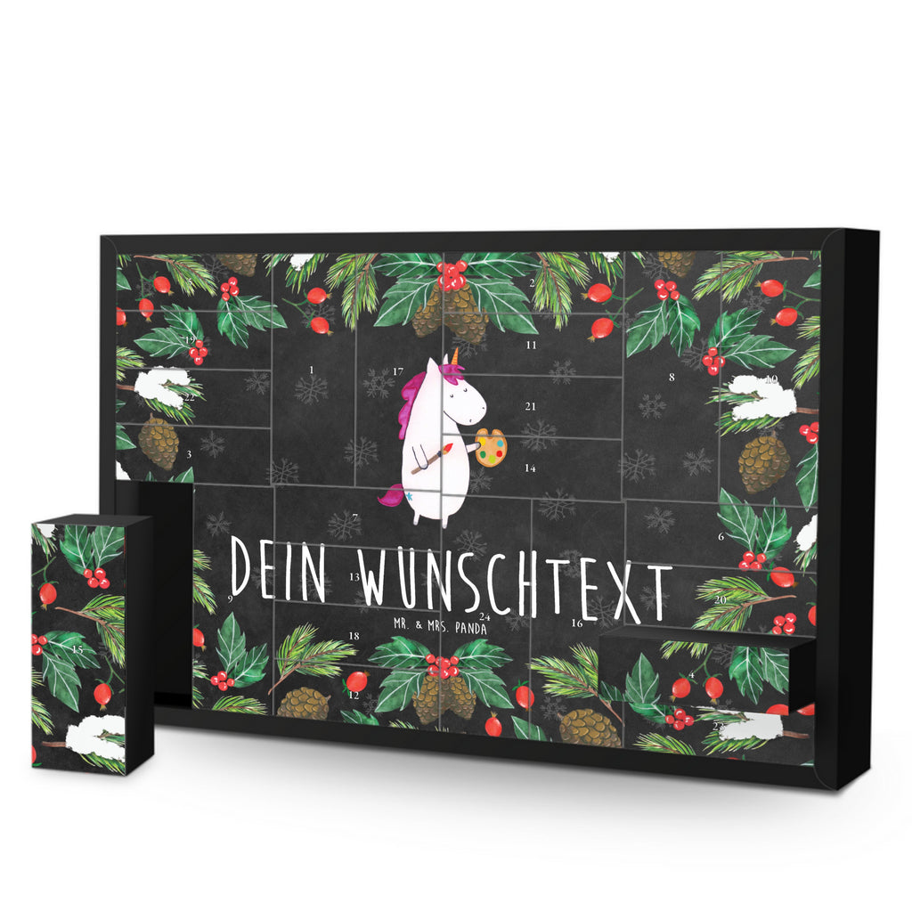 Personalisierter Befüllbarer Adventskalender Einhorn Künstler Befüllbarer Adventskalender, Adventskalender zum selbst befüllen, Einhorn, Einhörner, Einhorn Deko, Pegasus, Unicorn, Englisch, Künstler, Artist, Malen, Zeichnen, Welt, Farbe, Stift, Pinsel, Geschenk, Maler