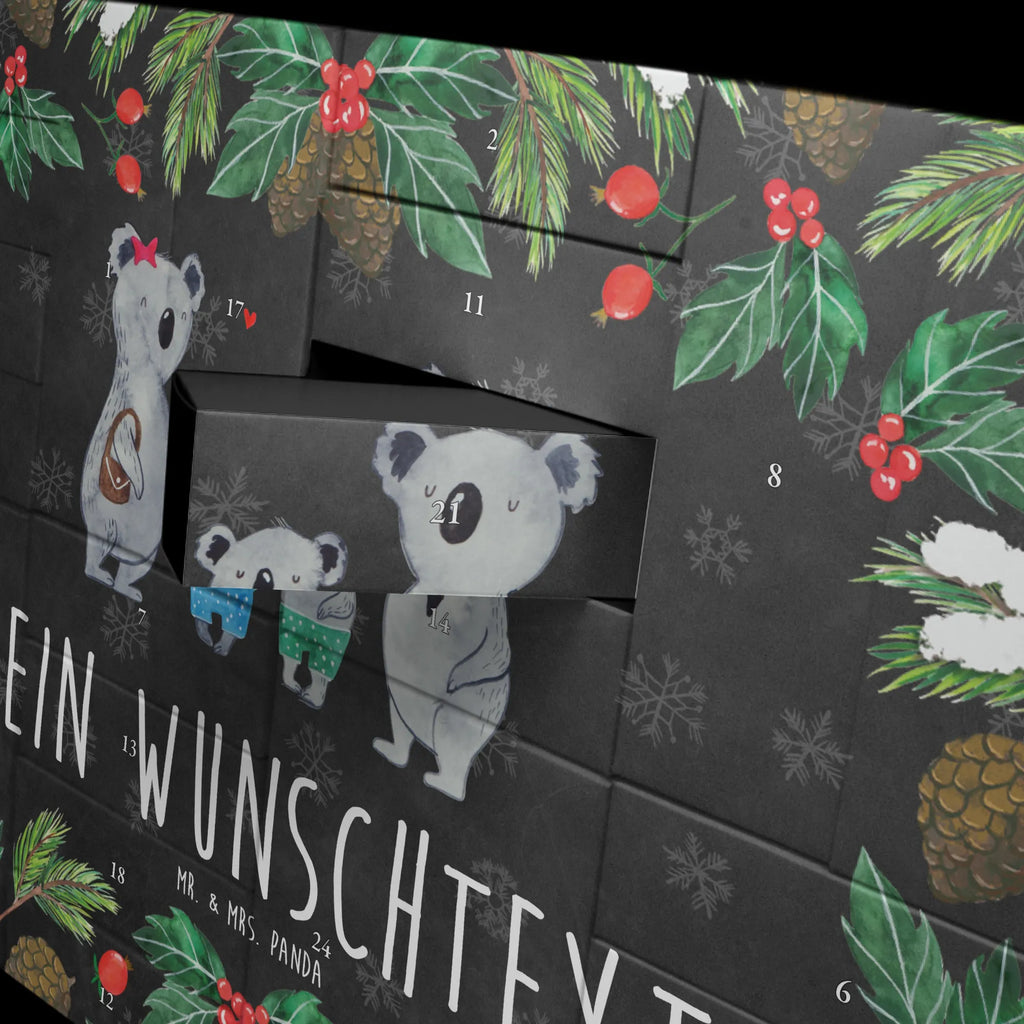 Personalisierter Befüllbarer Adventskalender Koala Familie zwei Befüllbarer Adventskalender, Adventskalender zum selbst befüllen, Familie, Vatertag, Muttertag, Bruder, Schwester, Mama, Papa, Oma, Opa, Koala, Koalabär, beste Familie, Familienzeit, Familienleben, Koalafamilie, Lieblingsfamilie