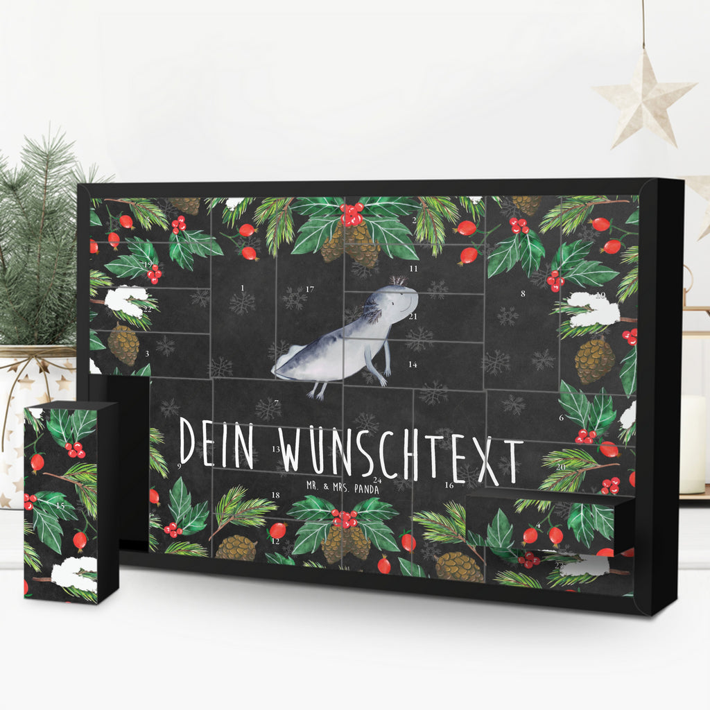 Personalisierter Befüllbarer Adventskalender Axolotl Schwimmen Befüllbarer Adventskalender, Adventskalender zum selbst befüllen, Axolotl, Molch, Axolot, Schwanzlurch, Lurch, Lurche, Problem, Probleme, Lösungen, Motivation