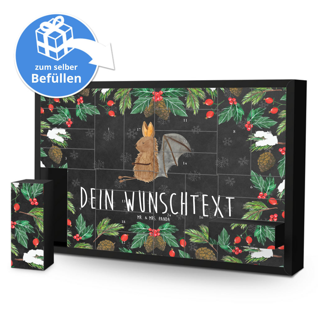 Personalisierter Befüllbarer Adventskalender Fledermaus Sitzen Befüllbarer Adventskalender, Adventskalender zum selbst befüllen, Tiermotive, Gute Laune, lustige Sprüche, Tiere, Fledermaus, Fledermäuse, Motivation, entspannen