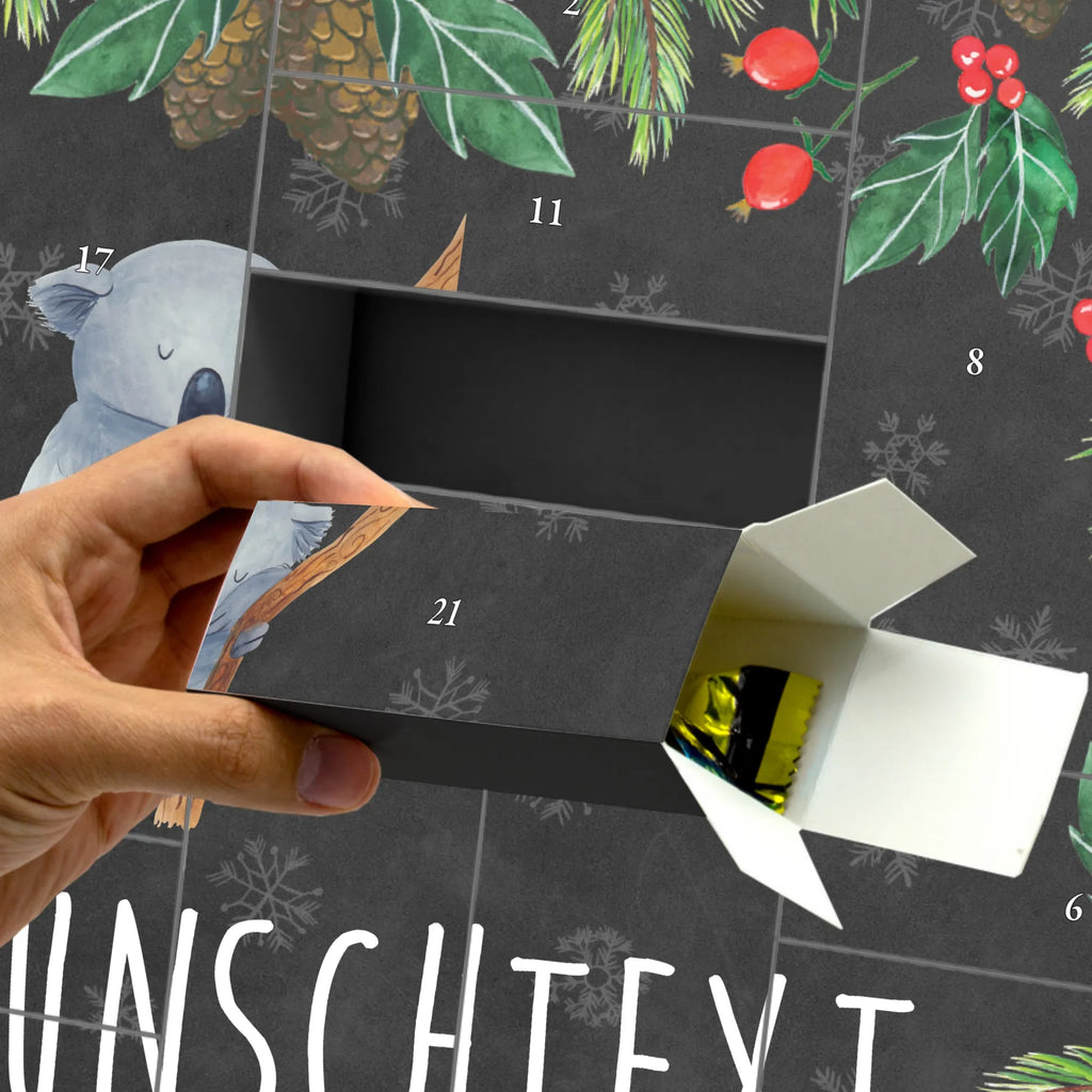 Personalisierter Befüllbarer Adventskalender Koalabär Befüllbarer Adventskalender, Adventskalender zum selbst befüllen, Tiermotive, Gute Laune, lustige Sprüche, Tiere, Koala, träumen, Traum, schlafen, Schlafzimmer, Traumland, Bär, Koalabär