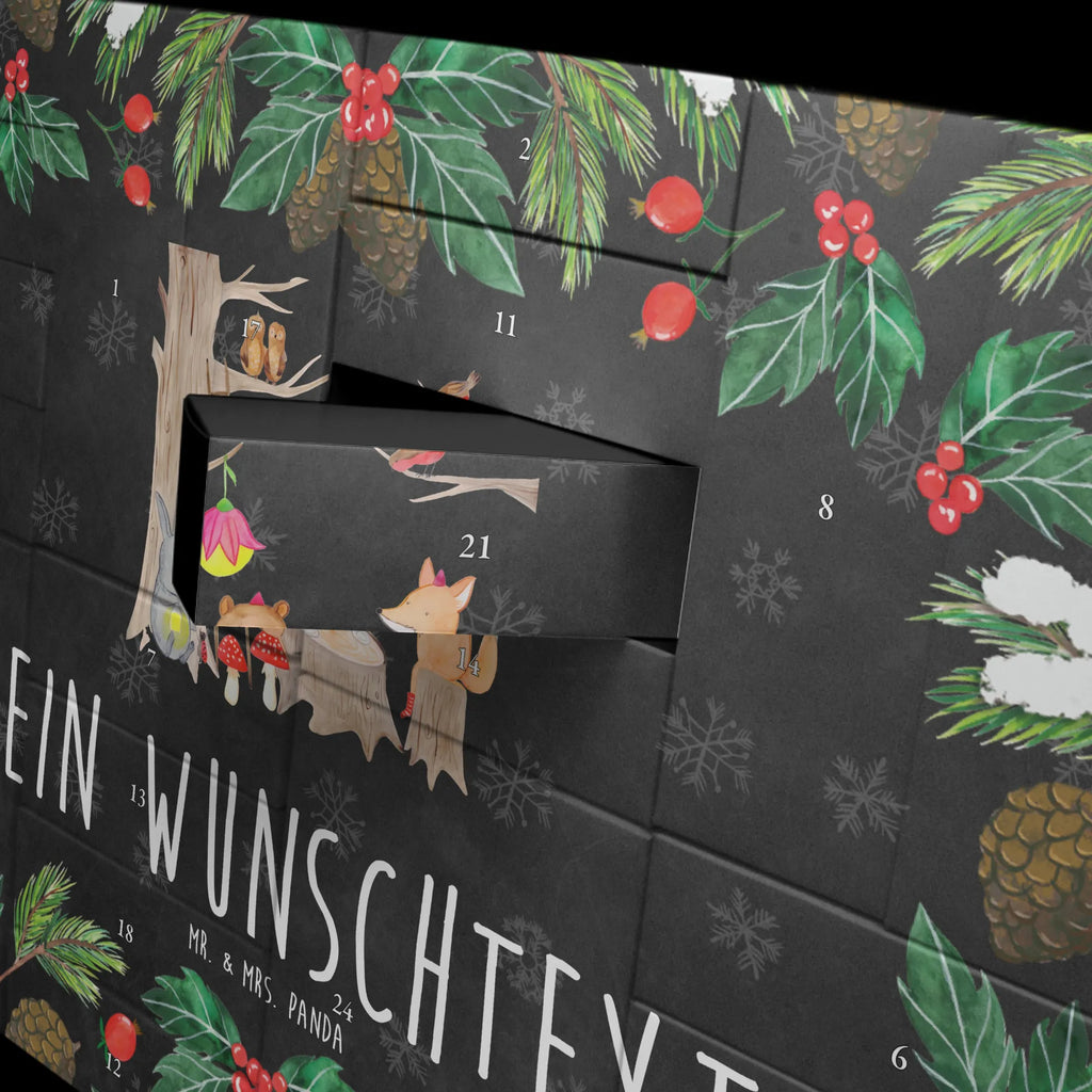 Personalisierter Befüllbarer Adventskalender Waldtiere Picknick Befüllbarer Adventskalender, Adventskalender zum selbst befüllen, Tiermotive, Gute Laune, lustige Sprüche, Tiere, Waldtiere, Picknick, Wald, Fuchs, Hase, Igel, Maus, Eichhörnchen