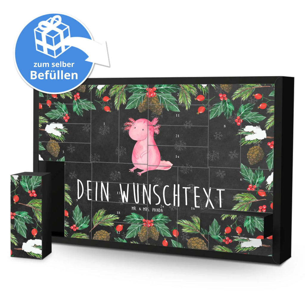 Personalisierter Befüllbarer Adventskalender Axolotl null Befüllbarer Adventskalender, Adventskalender zum selbst befüllen, Axolotl, Molch, Axolot, vergnügt, fröhlich, zufrieden, Lebensstil, Weisheit, Lebensweisheit, Liebe, Freundin