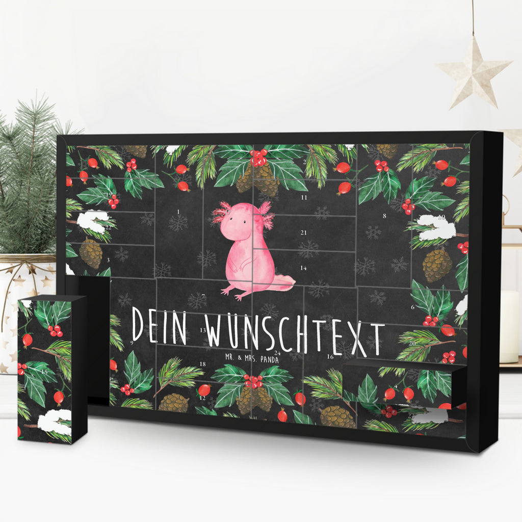 Personalisierter Befüllbarer Adventskalender Axolotl null Befüllbarer Adventskalender, Adventskalender zum selbst befüllen, Axolotl, Molch, Axolot, vergnügt, fröhlich, zufrieden, Lebensstil, Weisheit, Lebensweisheit, Liebe, Freundin