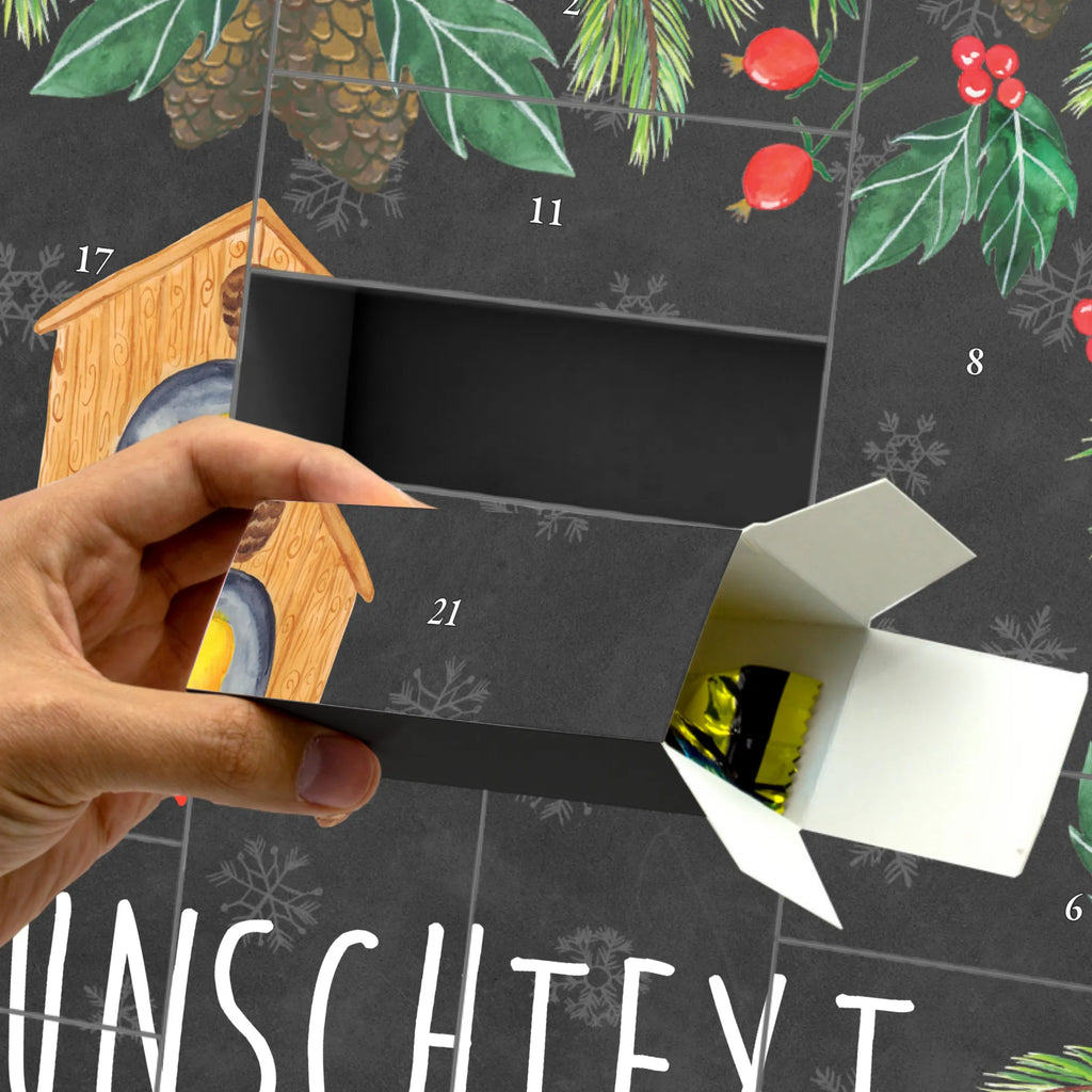 Personalisierter Befüllbarer Adventskalender Vogel Haus Befüllbarer Adventskalender, Adventskalender zum selbst befüllen, Tiermotive, Gute Laune, lustige Sprüche, Tiere, Vogel, Vögel, Vogelhaus, Vogelhäuschen, Home sweet home, Zuhause, Nest, Eigenheim, Familie, Wohnung, Haus, unser Haus, Lieblingsort, Castle