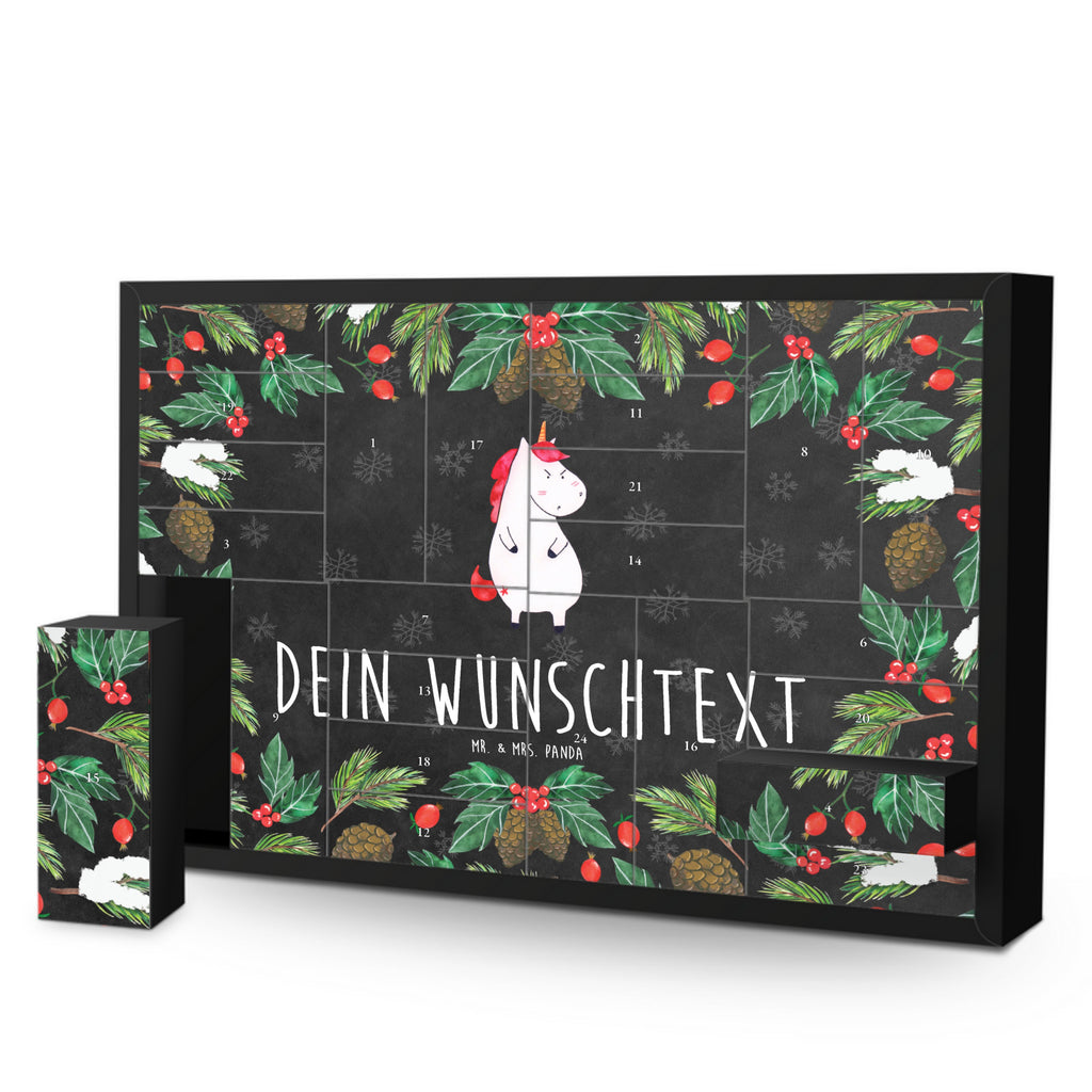 Personalisierter Befüllbarer Adventskalender Einhorn Wut Befüllbarer Adventskalender, Adventskalender zum selbst befüllen, Einhorn, Einhörner, Einhorn Deko, Pegasus, Unicorn, Realität, Ansage, lustlos, nein, Büro, Arbeit, wütend, dumme Fragen, lustig, Spaß, Geschenk