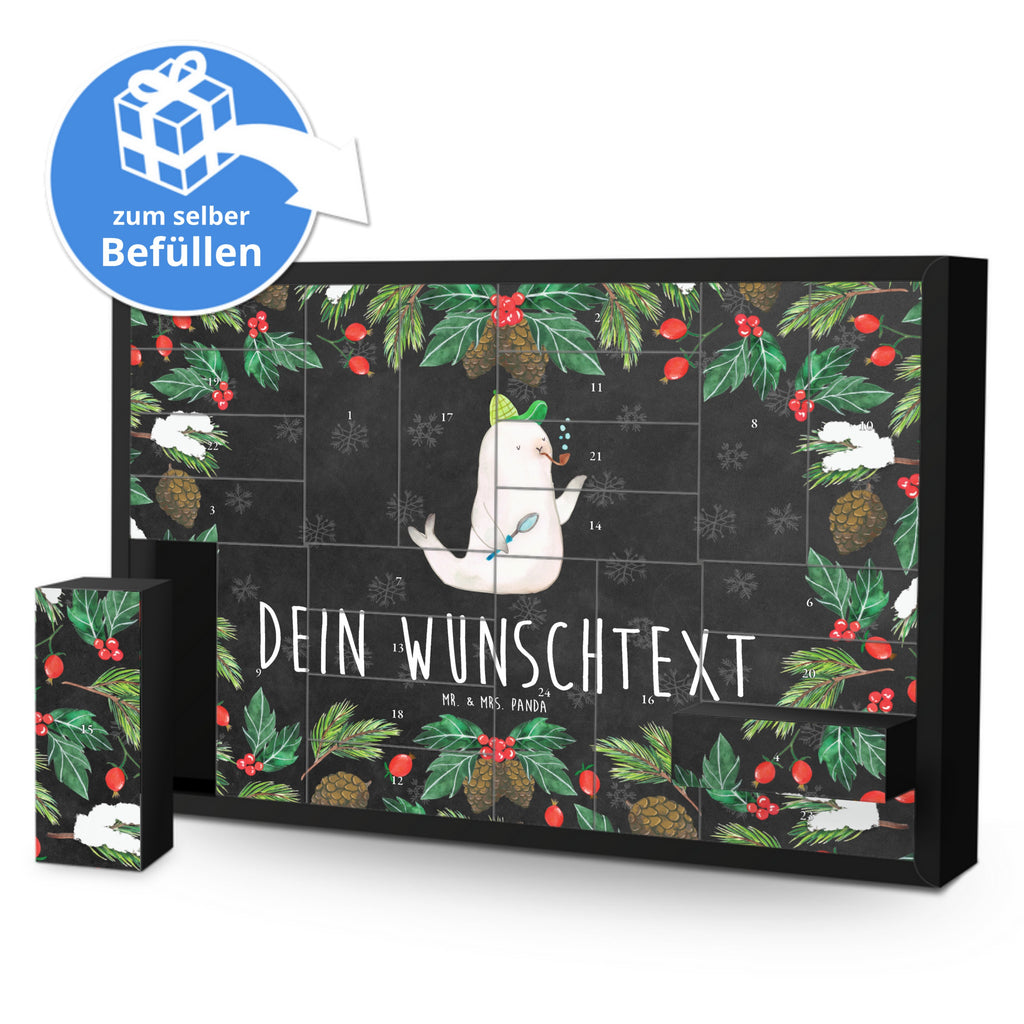 Personalisierter Befüllbarer Adventskalender Robbe Sherlock Befüllbarer Adventskalender, Adventskalender zum selbst befüllen, Tiermotive, Gute Laune, lustige Sprüche, Tiere