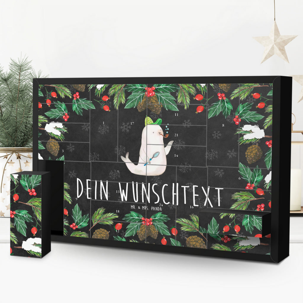 Personalisierter Befüllbarer Adventskalender Robbe Sherlock Befüllbarer Adventskalender, Adventskalender zum selbst befüllen, Tiermotive, Gute Laune, lustige Sprüche, Tiere