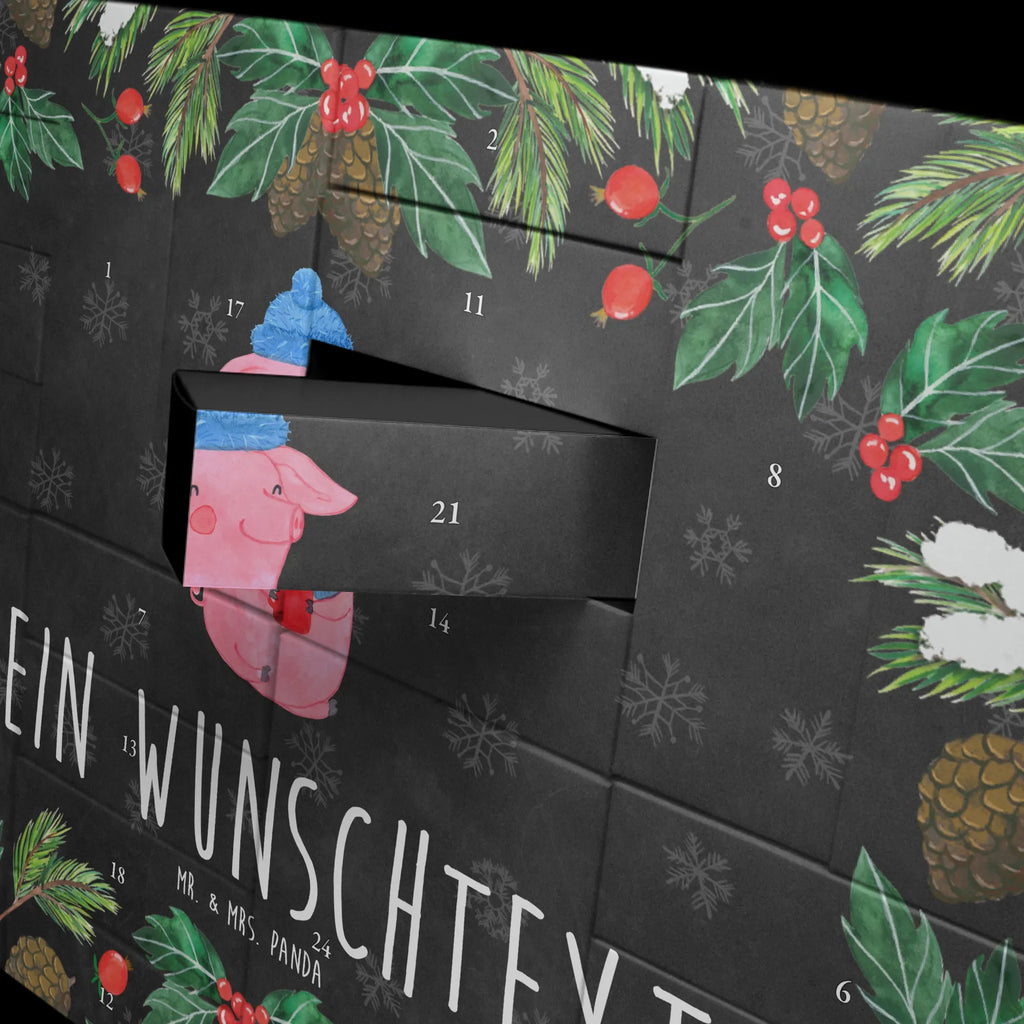 Personalisierter Befüllbarer Adventskalender Schweinchen Glühwein Befüllbarer Adventskalender, Adventskalender zum selbst befüllen, Winter, Weihnachten, Weihnachtsdeko, Nikolaus, Advent, Heiligabend, Wintermotiv, Glühwein, Betrunken, Weihnachtsmarkt, Spruch