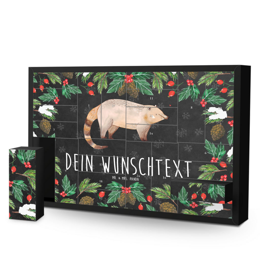 Personalisierter Befüllbarer Adventskalender Nasenbär Befüllbarer Adventskalender, Adventskalender zum selbst befüllen, Tiermotive, Gute Laune, lustige Sprüche, Tiere, Nasenbär, Nasenbären, Rüsselbär, Bär