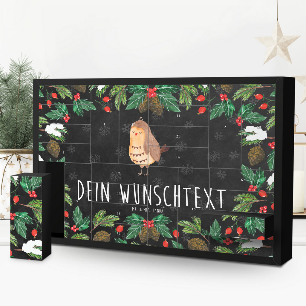 Personalisierter Befüllbarer Adventskalender Eule Zufrieden Befüllbarer Adventskalender, Adventskalender zum selbst befüllen, Eule, Eule Spruch, Eule deko, Owl, Liebe Spruch, Romantisch, Wortspiel lustig, Spruch schön, Geschenk Hochzeitstag