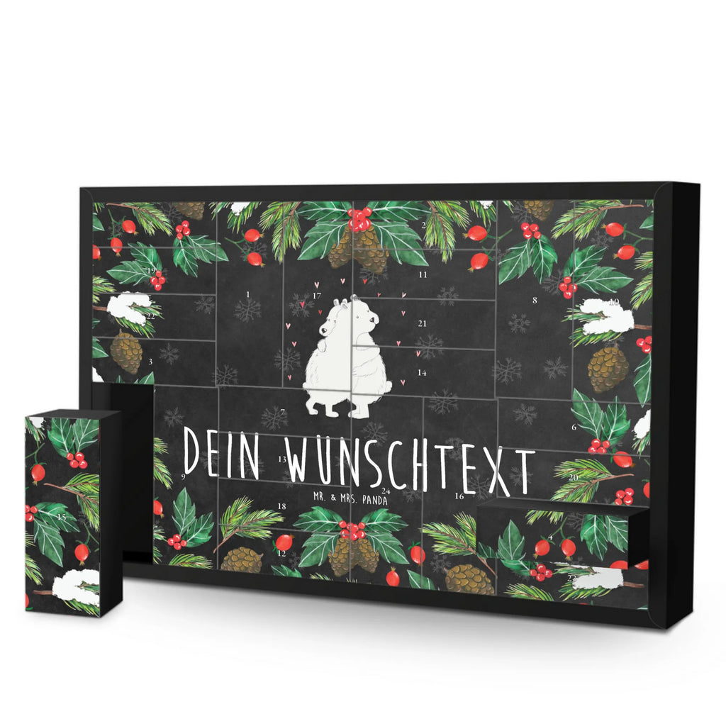 Personalisierter Befüllbarer Adventskalender Eisbär Umarmen Befüllbarer Adventskalender, Adventskalender zum selbst befüllen, Tiermotive, Gute Laune, lustige Sprüche, Tiere