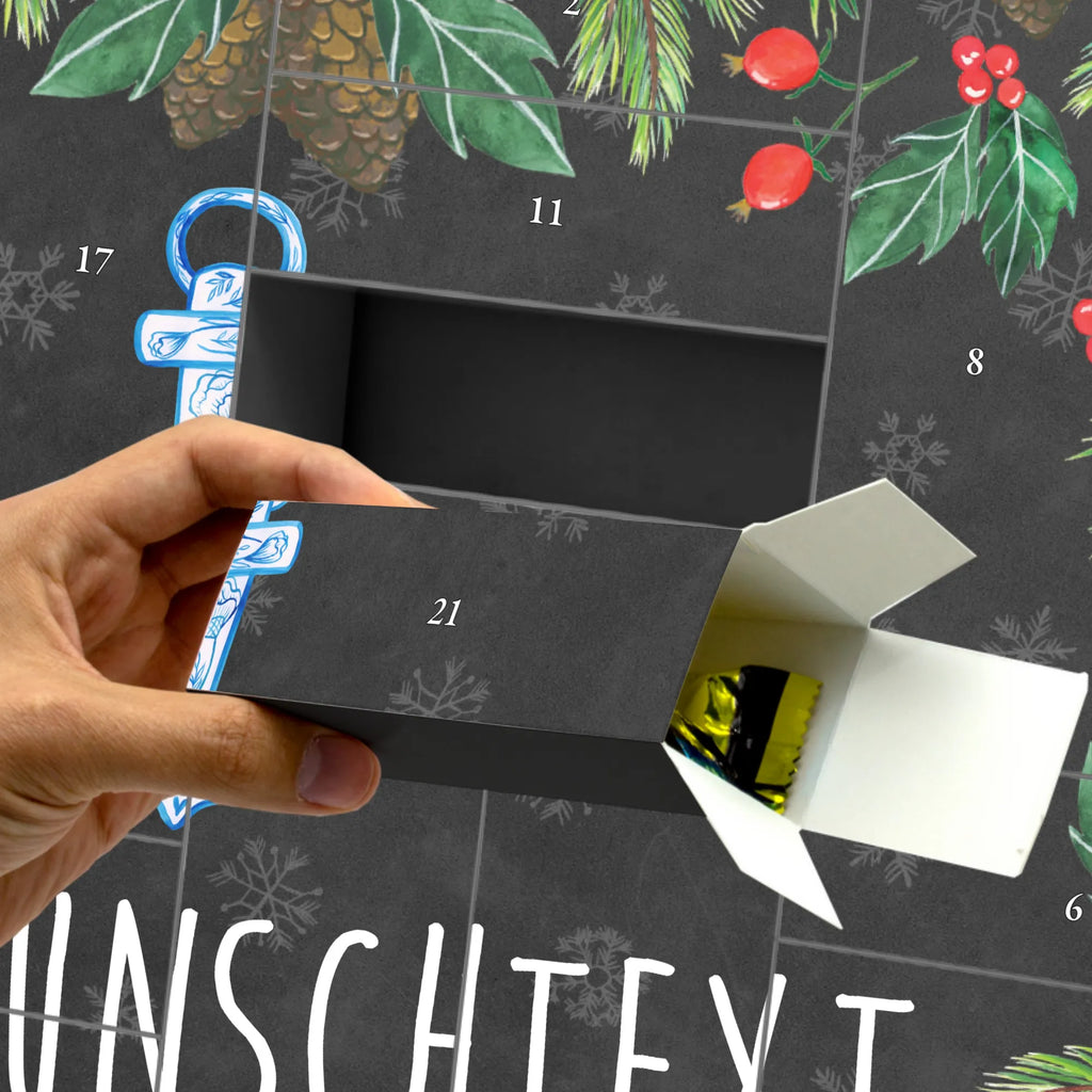 Personalisierter Befüllbarer Adventskalender Anker Blau Befüllbarer Adventskalender, Adventskalender zum selbst befüllen, Tiermotive, Gute Laune, lustige Sprüche, Tiere