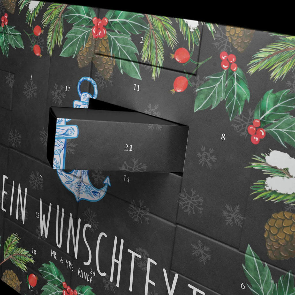 Personalisierter Befüllbarer Adventskalender Anker Blau Befüllbarer Adventskalender, Adventskalender zum selbst befüllen, Tiermotive, Gute Laune, lustige Sprüche, Tiere