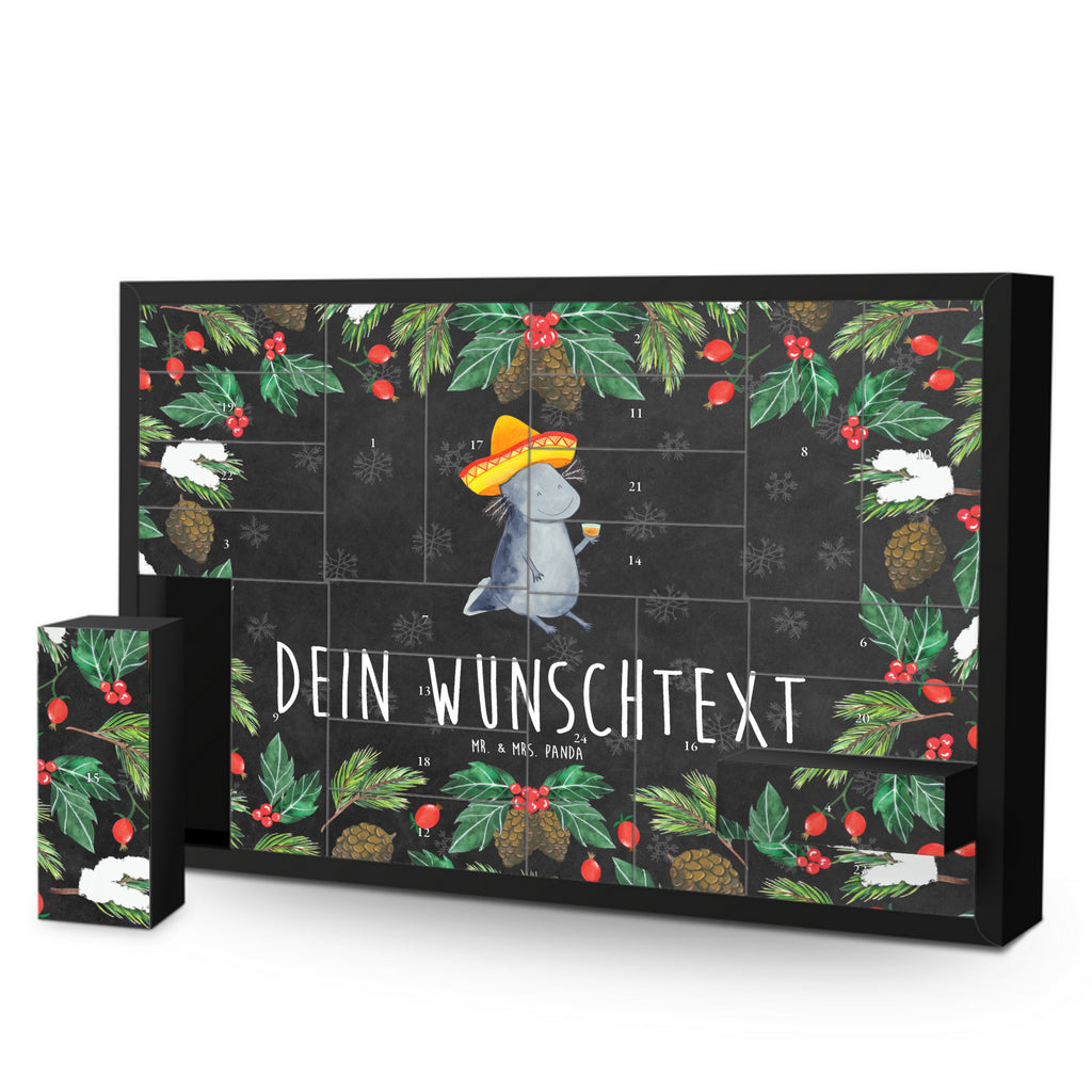 Personalisierter Befüllbarer Adventskalender Axolotl Tequila Befüllbarer Adventskalender, Adventskalender zum selbst befüllen, Axolotl, Molch, Mexico, Mexiko, Sombrero, Zitrone, Tequila, Motivation, Spruch, Schwanzlurch, Lurch, Lurche, Axolot, Feuerdrache, Feuersalamander