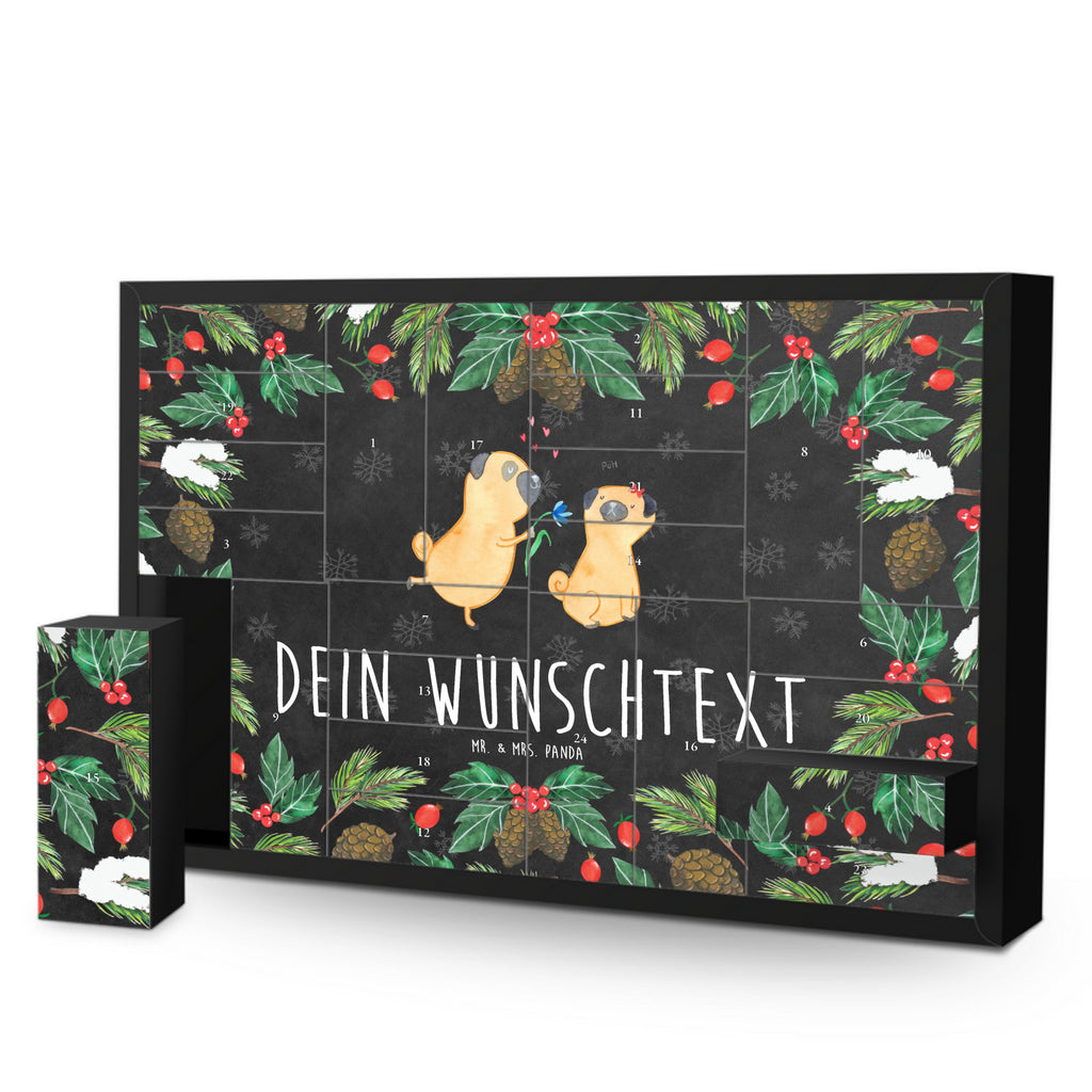 Personalisierter Befüllbarer Adventskalender Mops Verliebt Befüllbarer Adventskalender, Adventskalender zum selbst befüllen, Hund, Hundemotiv, Haustier, Hunderasse, Tierliebhaber, Hundebesitzer, Sprüche, Mops, Möpse, Hundeliebe, verliebt, Liebe, Liebesspruch. Verlobt, Geschenk Freund, Partner