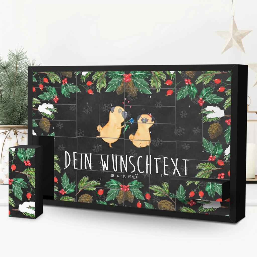 Personalisierter Befüllbarer Adventskalender Mops Verliebt Befüllbarer Adventskalender, Adventskalender zum selbst befüllen, Hund, Hundemotiv, Haustier, Hunderasse, Tierliebhaber, Hundebesitzer, Sprüche, Mops, Möpse, Hundeliebe, verliebt, Liebe, Liebesspruch. Verlobt, Geschenk Freund, Partner