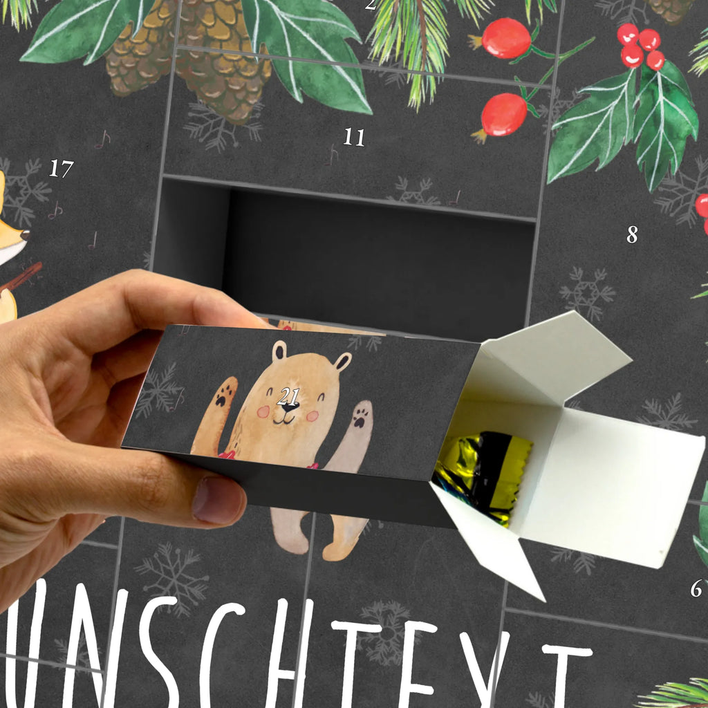 Personalisierter Befüllbarer Adventskalender Waldtiere Aloha Befüllbarer Adventskalender, Adventskalender zum selbst befüllen, Tiermotive, Gute Laune, lustige Sprüche, Tiere, Wald, Waldtiere, Musik, Aloha, Bär, Hase, Igel, Tanzen, Leben, Lachen