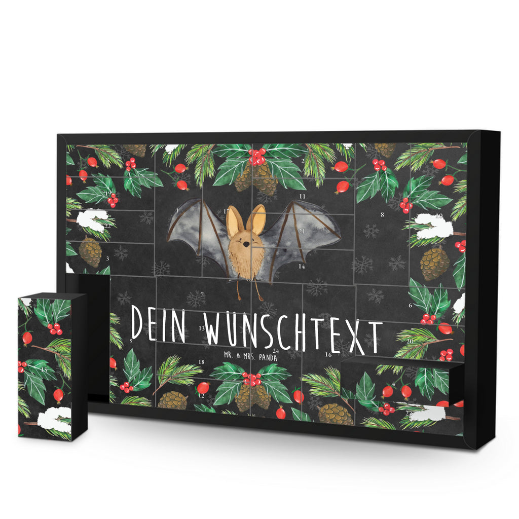 Personalisierter Befüllbarer Adventskalender Fledermaus Flügel Befüllbarer Adventskalender, Adventskalender zum selbst befüllen, Tiermotive, Gute Laune, lustige Sprüche, Tiere