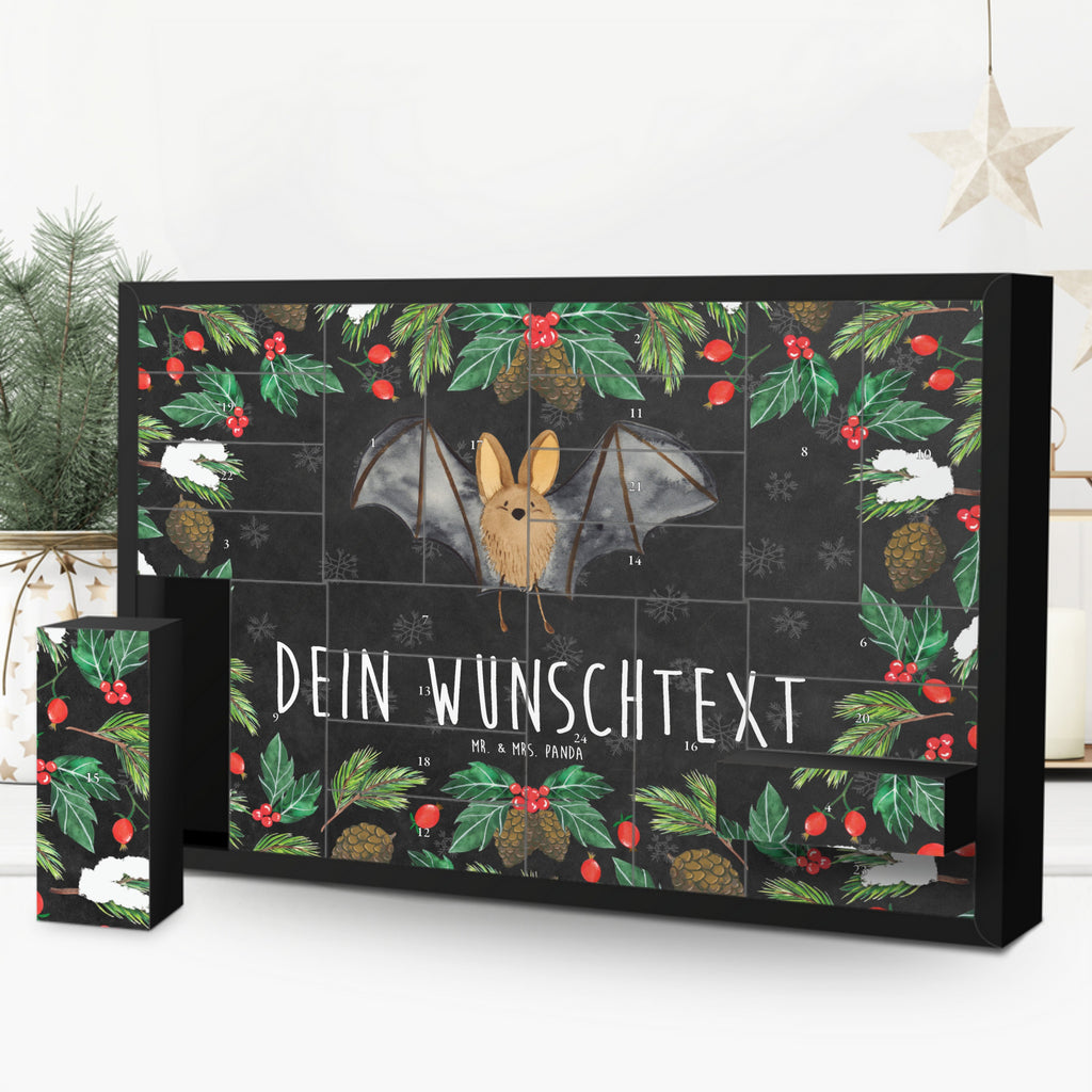 Personalisierter Befüllbarer Adventskalender Fledermaus Flügel Befüllbarer Adventskalender, Adventskalender zum selbst befüllen, Tiermotive, Gute Laune, lustige Sprüche, Tiere