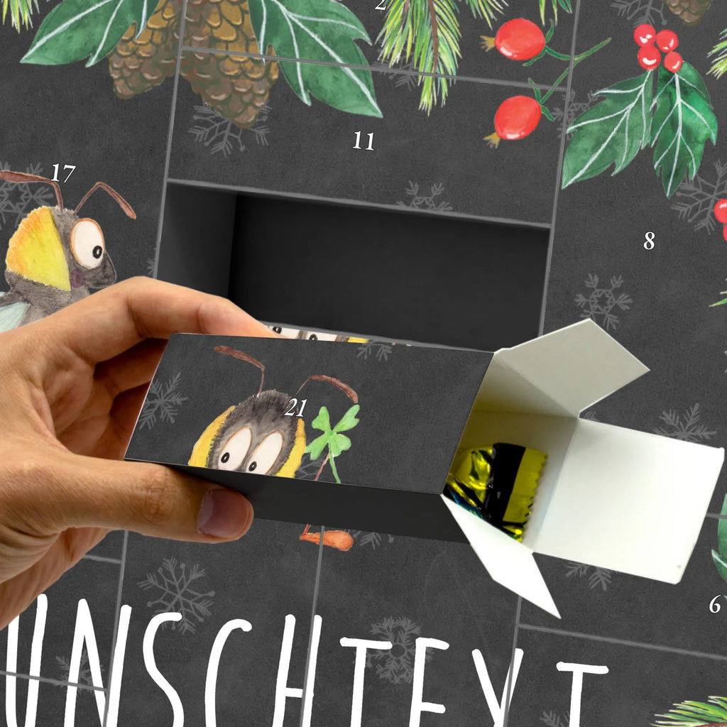 Personalisierter Befüllbarer Adventskalender Hummeln Kleeblatt Befüllbarer Adventskalender, Adventskalender zum selbst befüllen, Tiermotive, Gute Laune, lustige Sprüche, Tiere, Hummel, Biene, Spruch positiv, Biene Deko, Spruch schön, glücklich sein, glücklich werden, Spruch fröhlich