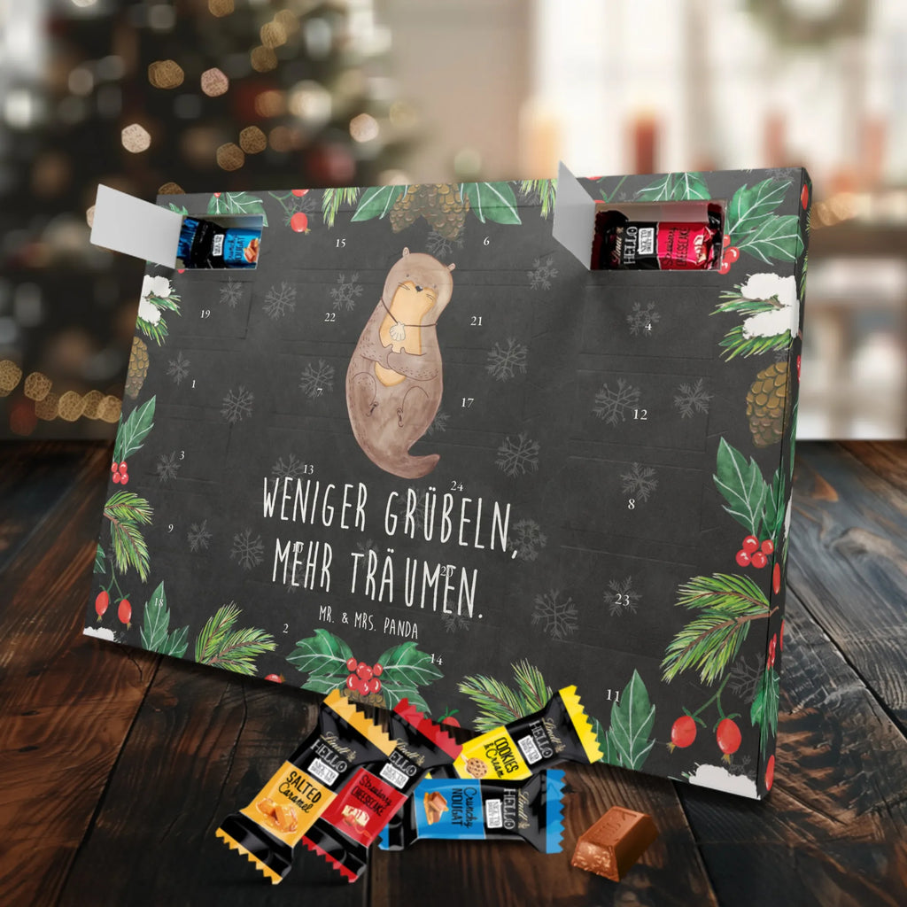 Markenschokolade Adventskalender Otter Muschel Adventskalender, Weihnachtskalender, Markenschokolade Adventskalender, Otter, Fischotter, Seeotter, Otterliebe, grübeln, träumen, Motivation, Tagträumen, Büro