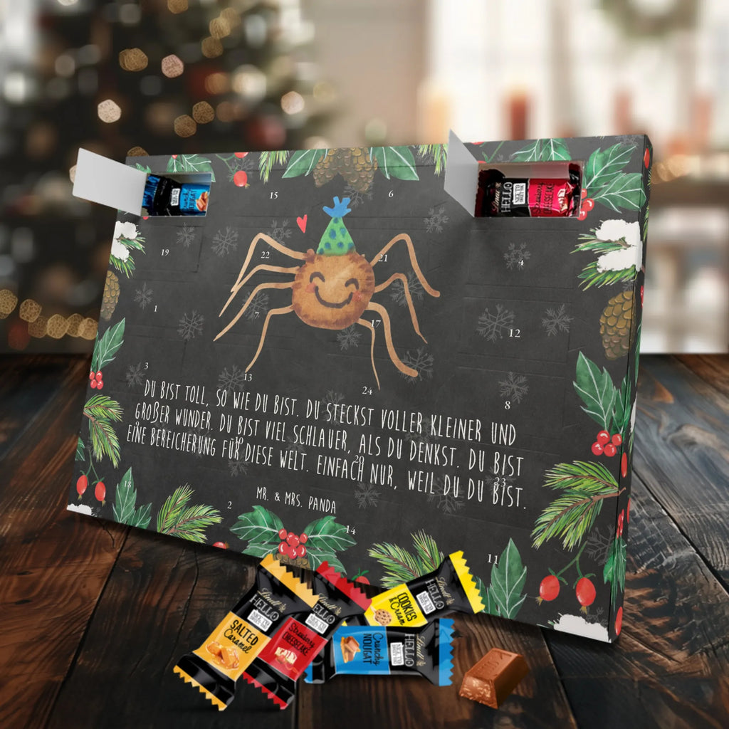 Hello Lindt advent calendar Spider Agathe Party Adventskalender, Weihnachtskalender, Markenschokolade Adventskalender, Spinne Agathe, Spinne, Agathe, Videos, Merchandise, Selbstliebe, Wunder, Motivation, Glück
